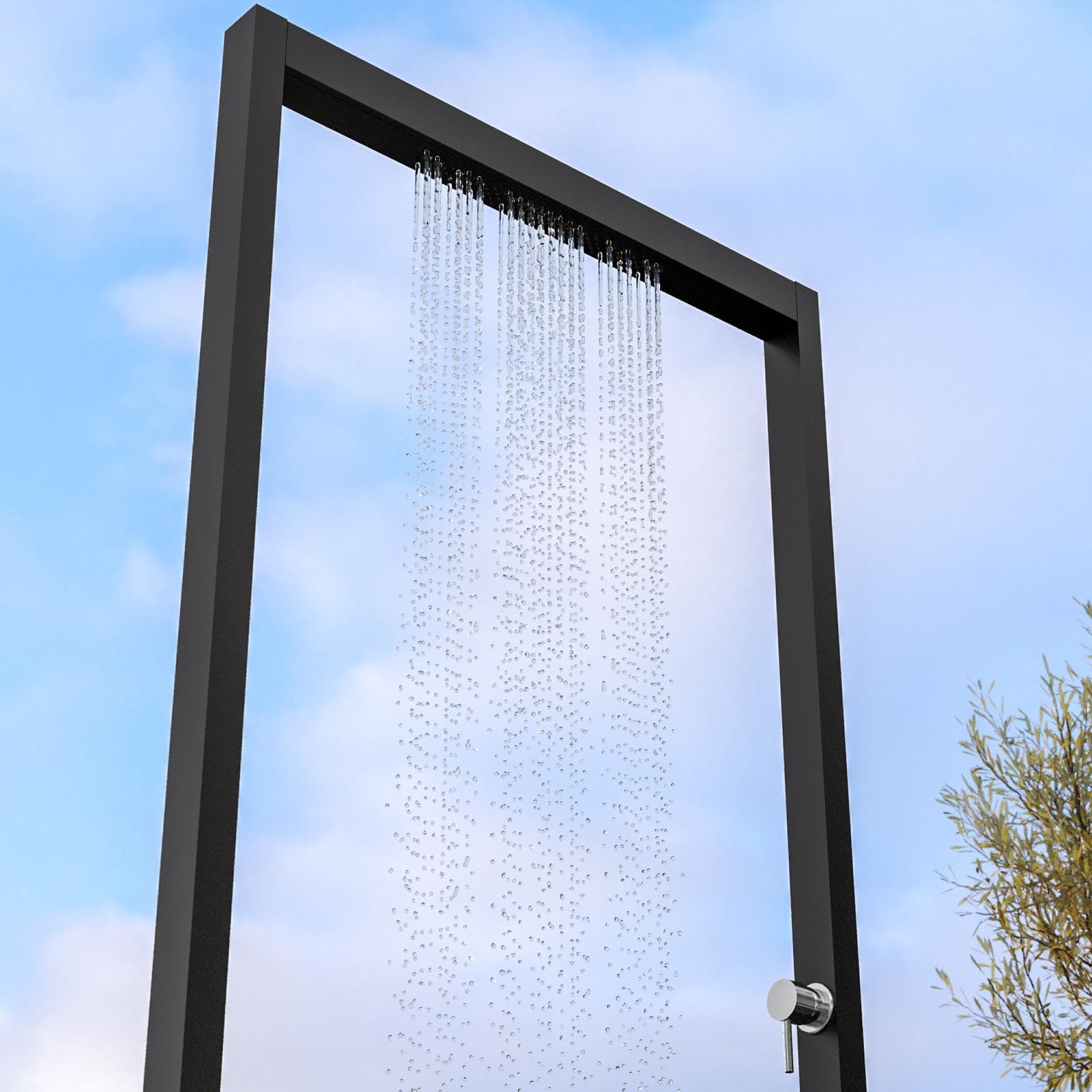 Colonna doccia per esterno nera in acciaio inox - Phocea