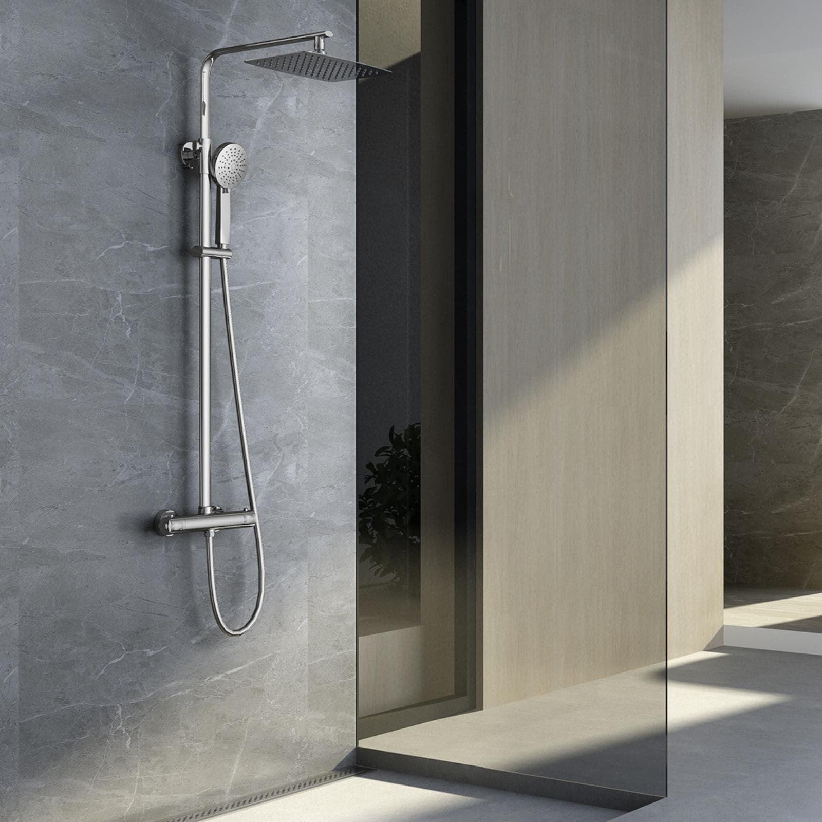 Colonna doccia telescopica 130 h cm in acciaio inox cromato - Vary