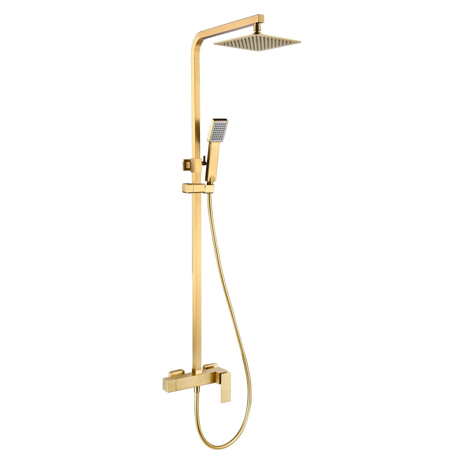 Colonna doccia telescopica in acciaio inox 304 oro spazzolato - Mamba