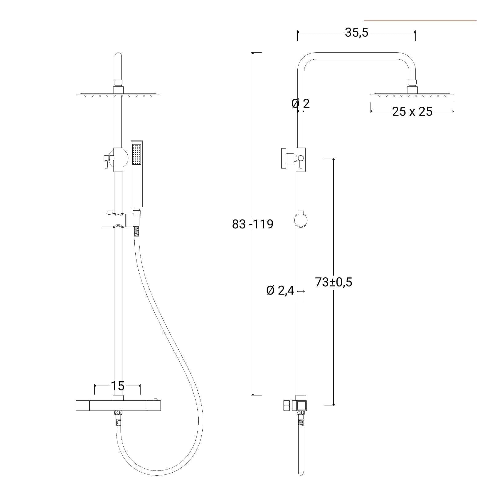 Colonna doccia termostatica cromo - Drigio