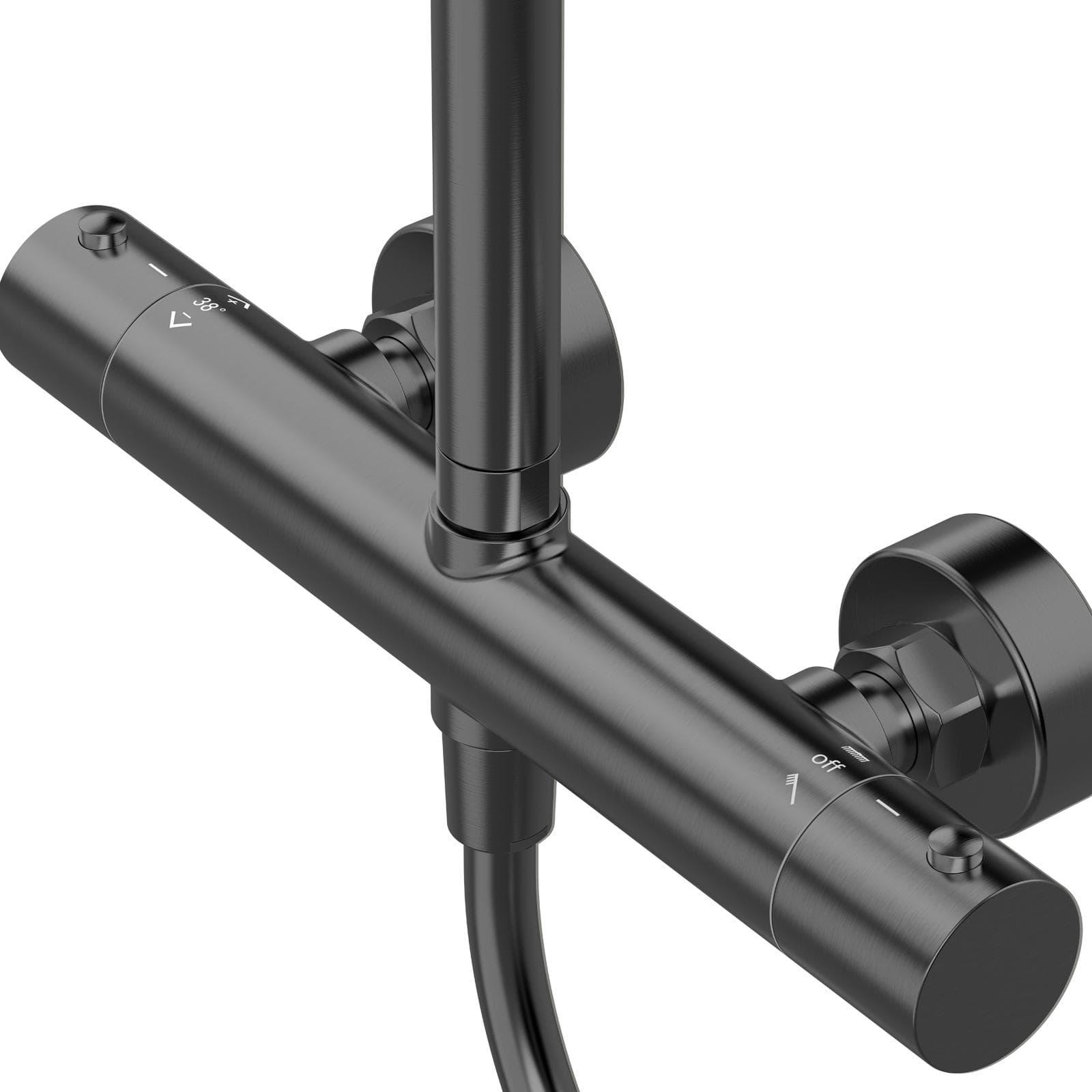 Colonna doccia termostatica in acciaio inox nero spazzolato anti-impronta - Oasis