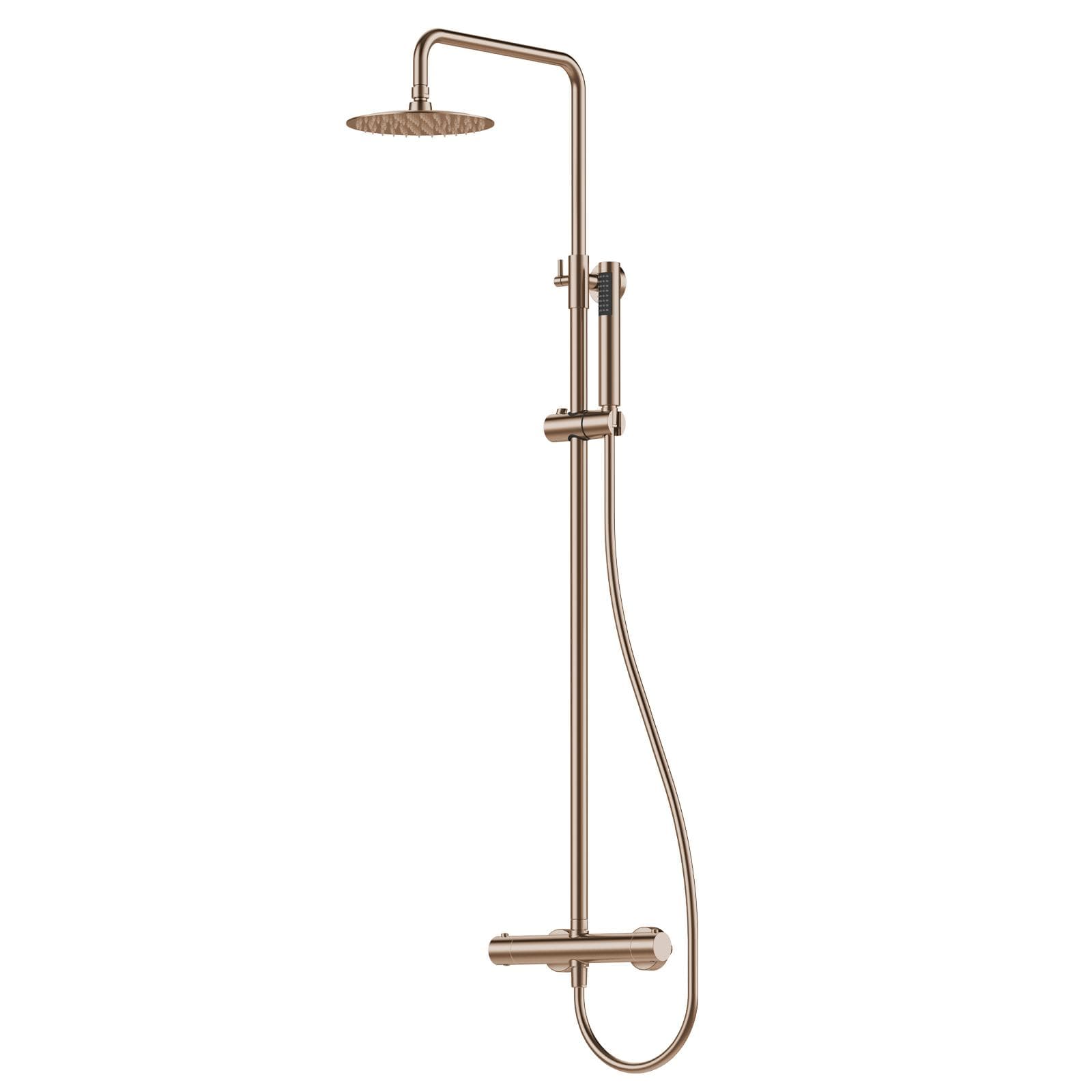 Colonna doccia termostatica in acciaio inox bronzo spazzolato anti-impronta - Oasis