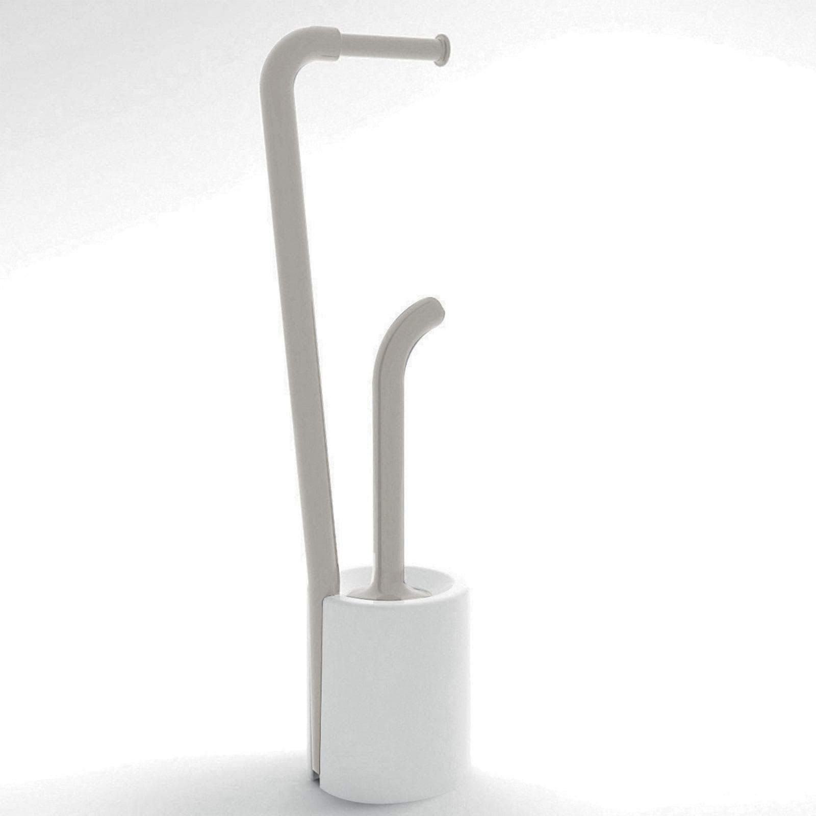 Colonnina portarotolo-scopino WC Wendy Gedy resina bianco/tortora chiaro