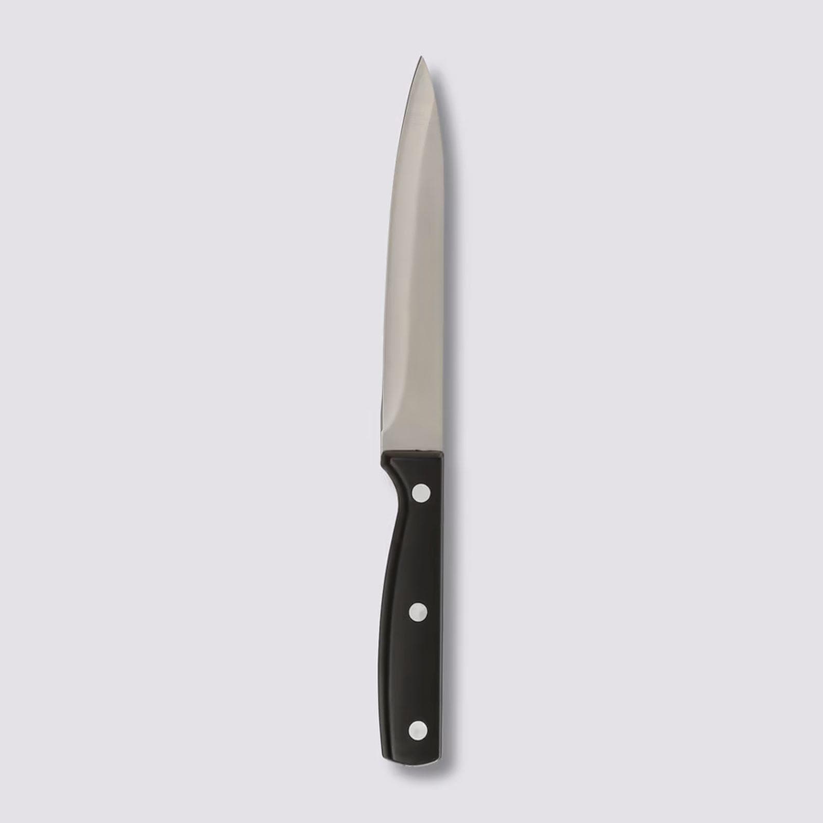 Coltello multiuso in acciaio inox forgiato cromo e manico nero - Groom