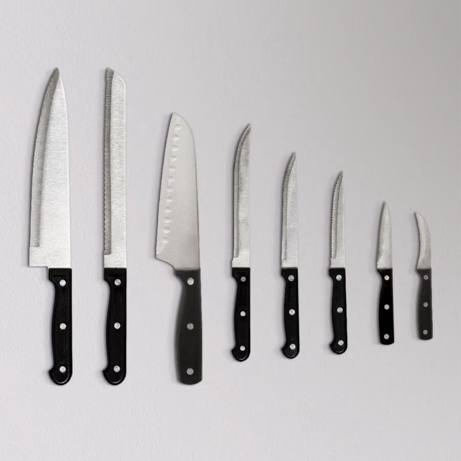 Coltello multiuso in acciaio inox forgiato cromo e manico nero - Groom
