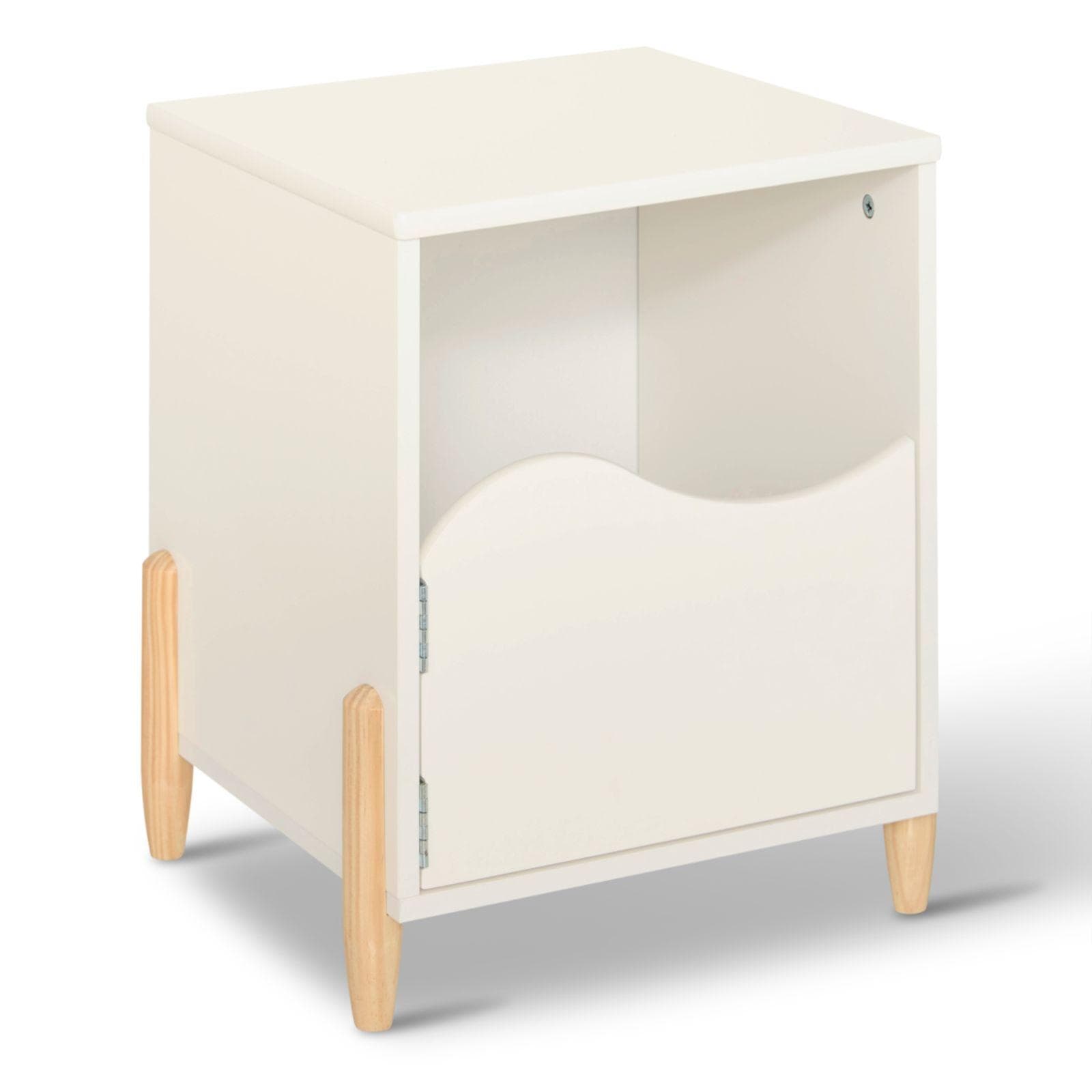 Comodino 36x40h cm a forma di nuvola in legno bianco - Dolcezza kids