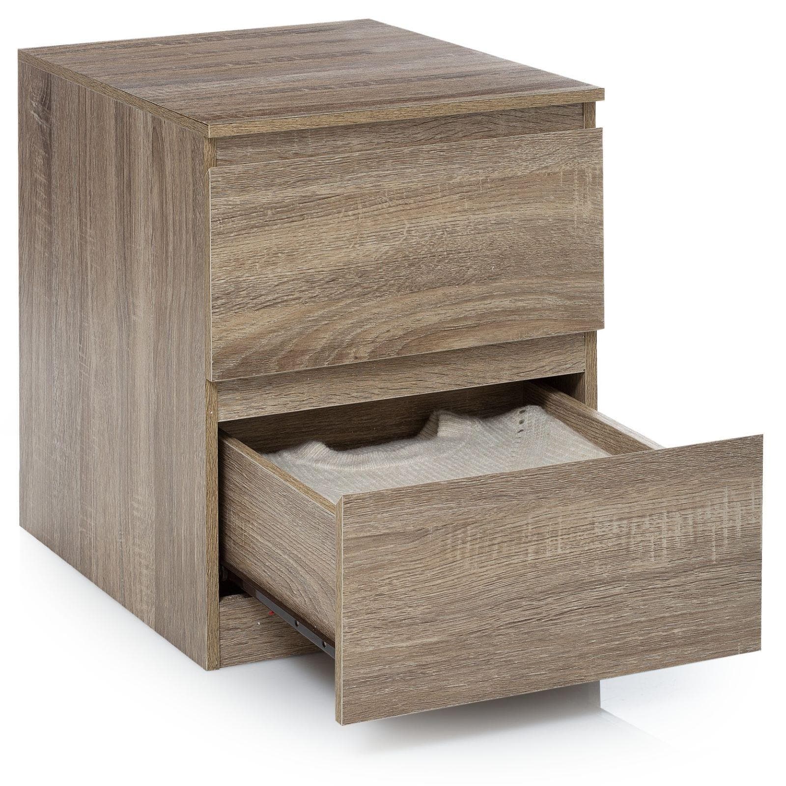 Comodino 38x50h cm effetto rovere con 2 cassetti - Ashlin