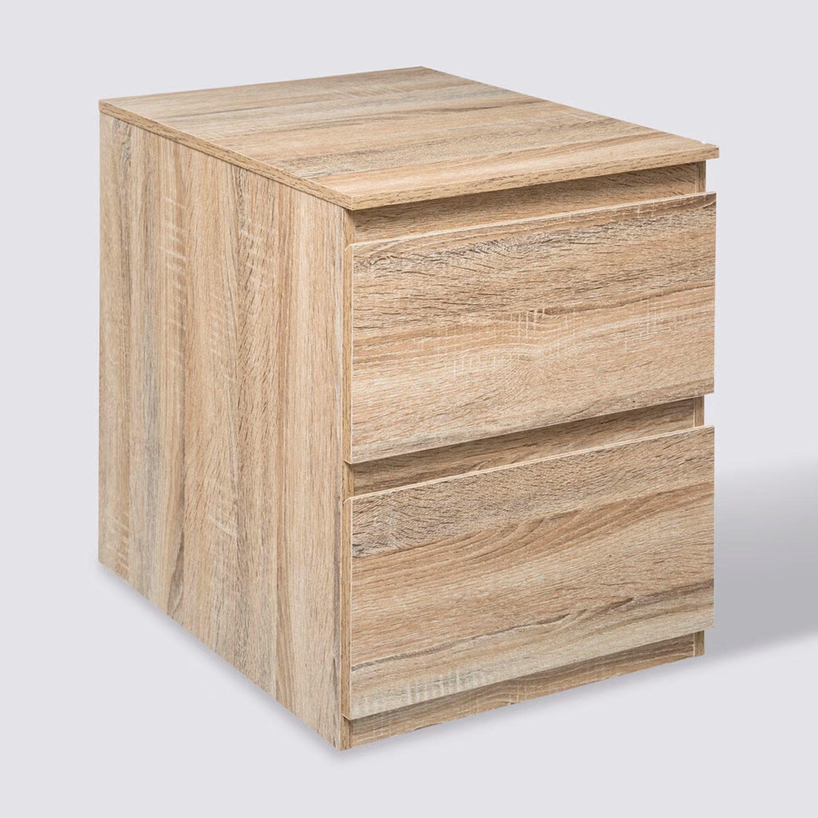 Comodino 38x50h cm effetto rovere con 2 cassetti - Ashlin