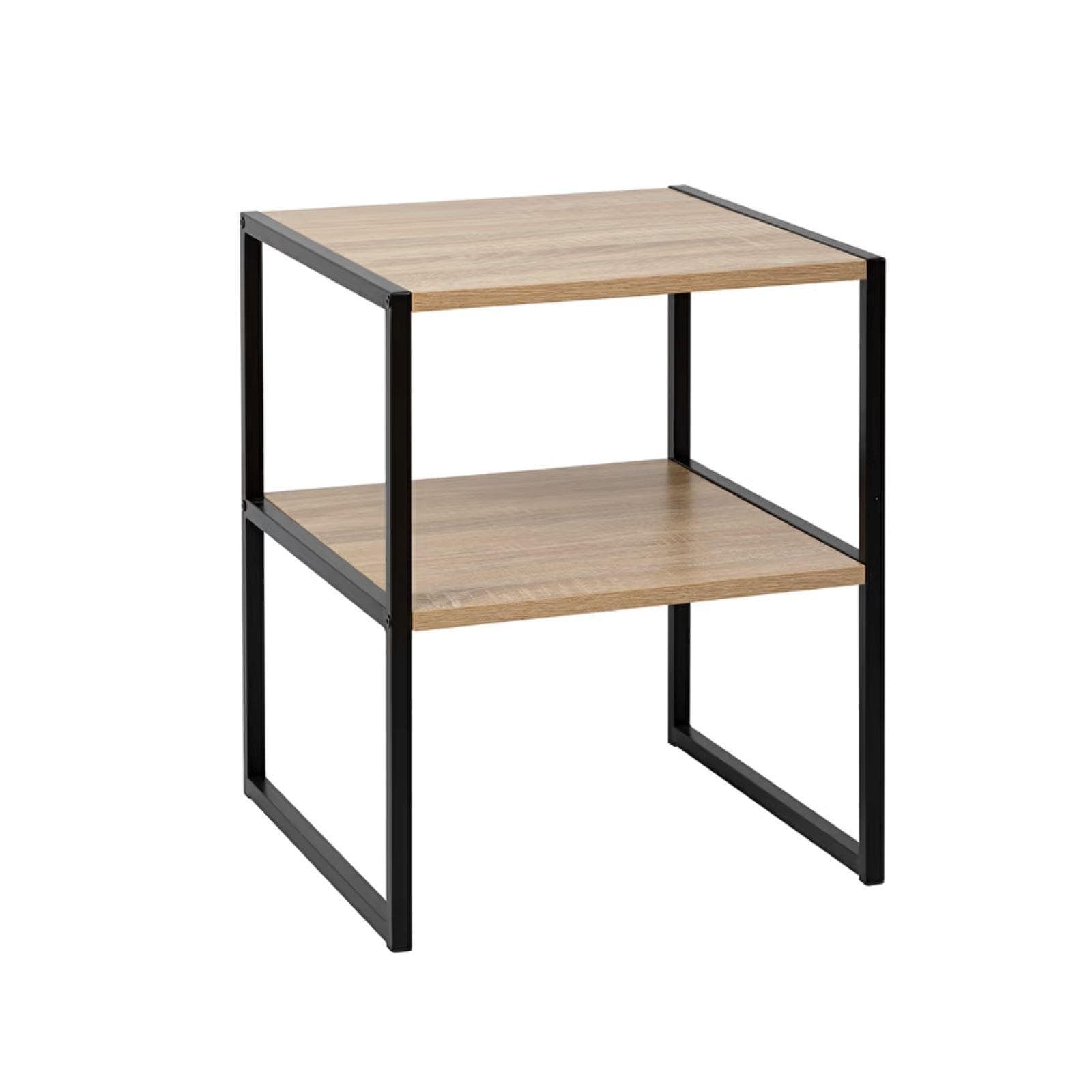 Comodino 40x50h cm effetto rovere e acciaio nero - Emyl