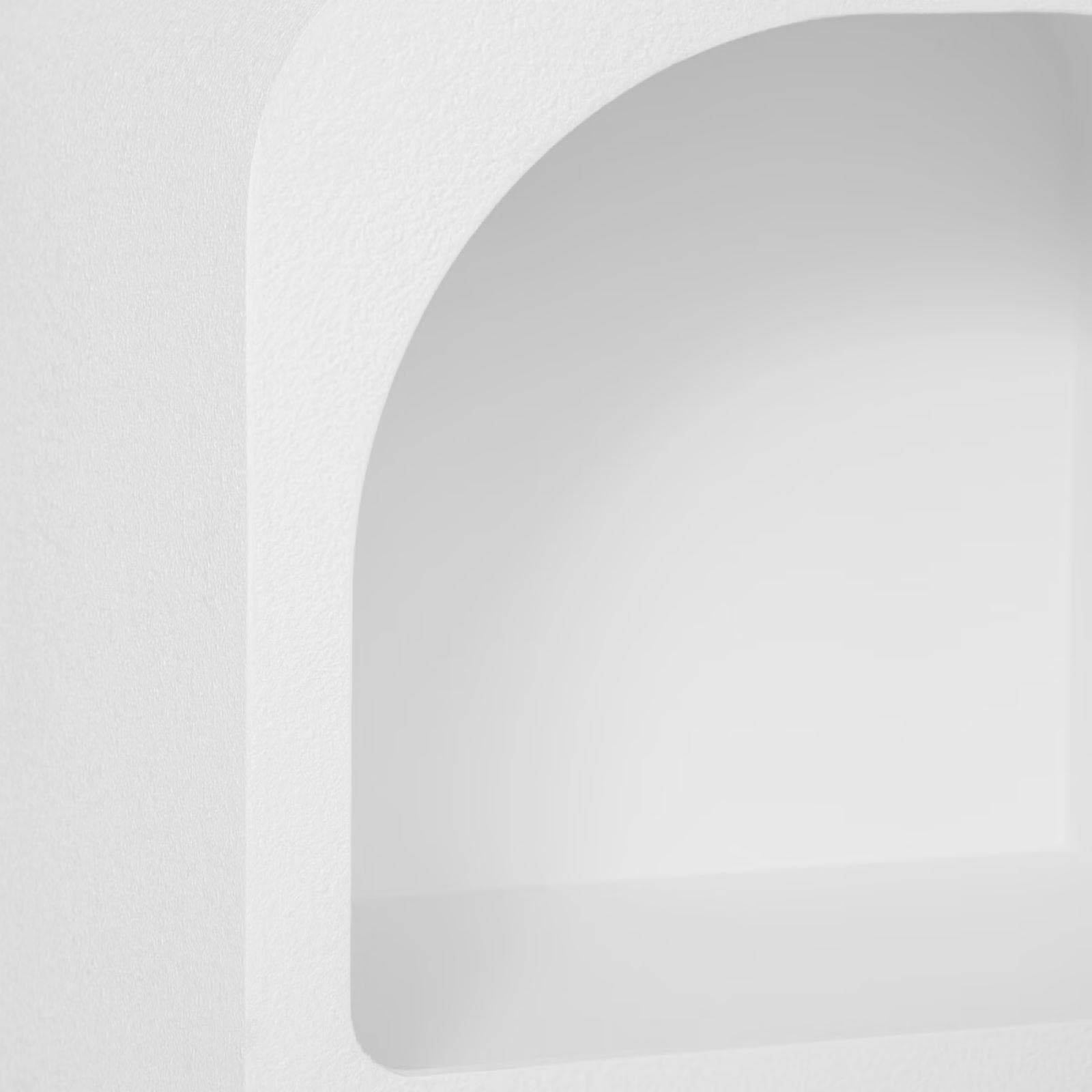 Comodino 40x55h in legno effetto pietra bianco con 2 ripiani - Taisha