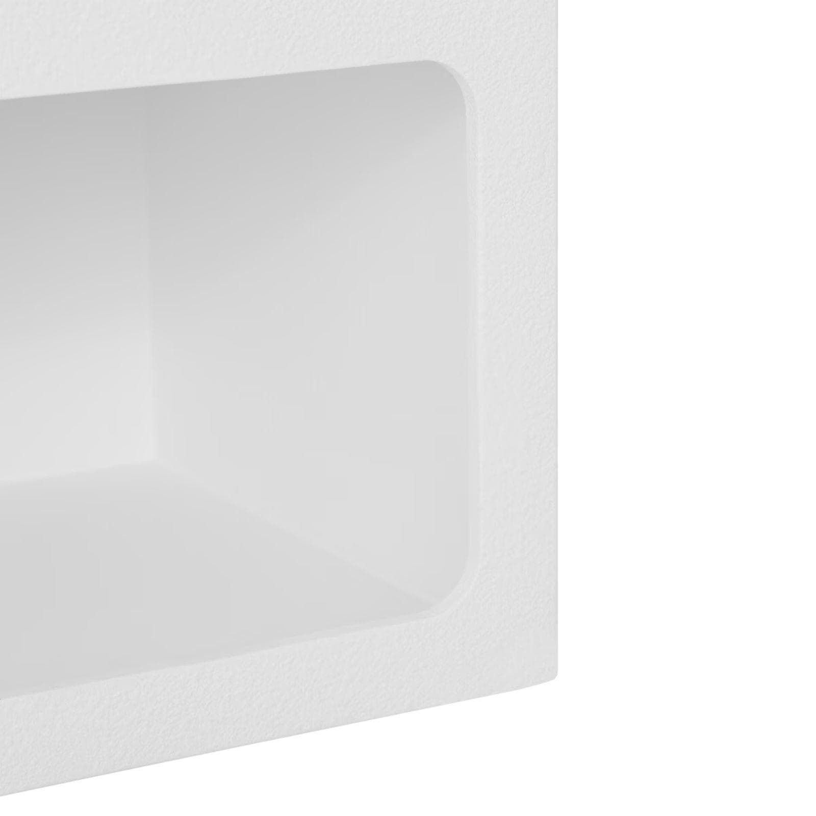 Comodino 40x55h in legno effetto pietra bianco con 2 ripiani - Taisha