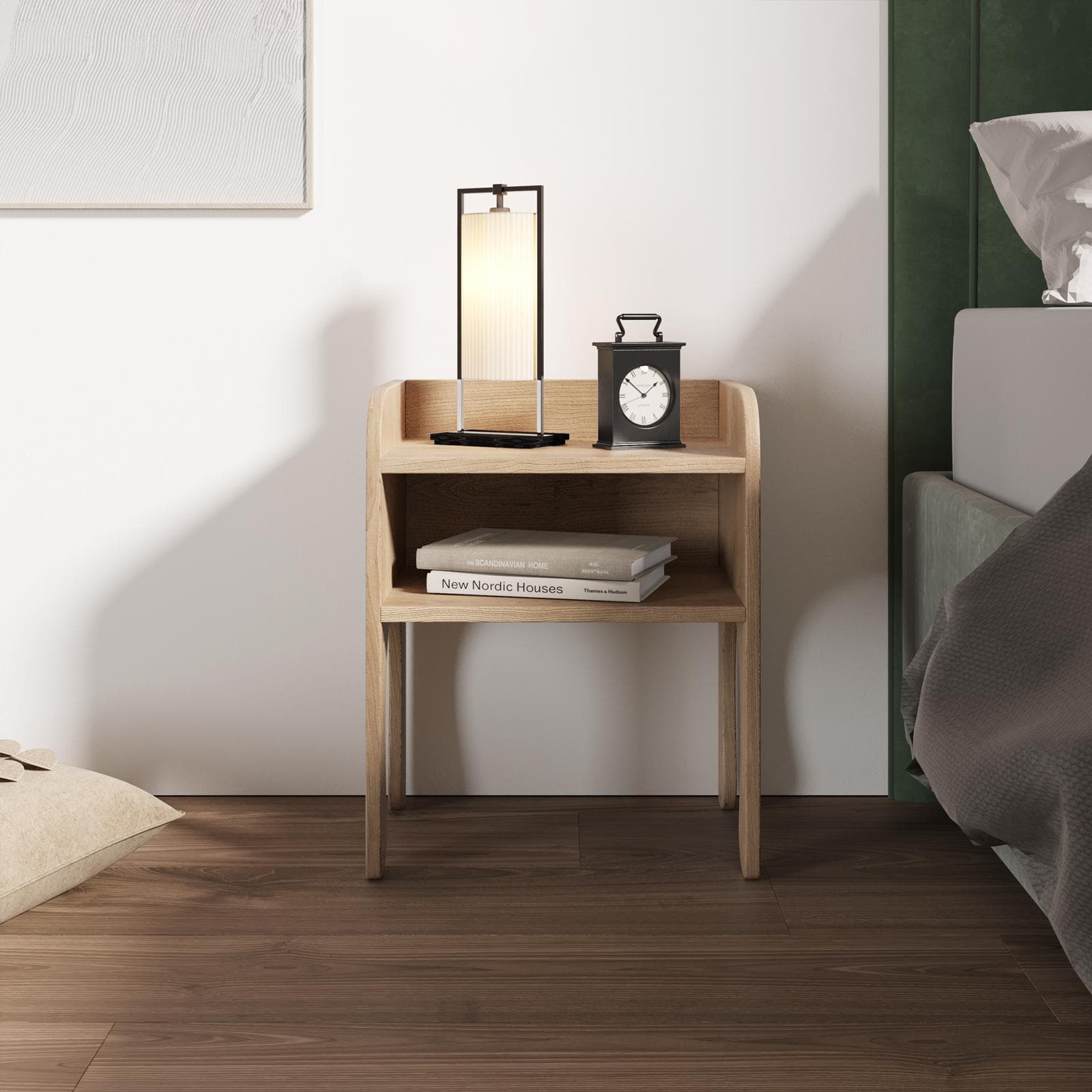 Comodino 42X30 cm rovere con vano a giorno e top vassoio contenitore - Dumbo