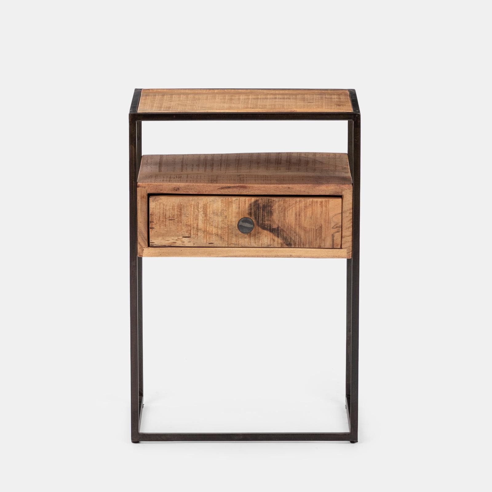 Comodino 44x30 cm in legno di acacia con cassetto - Freia Acacia