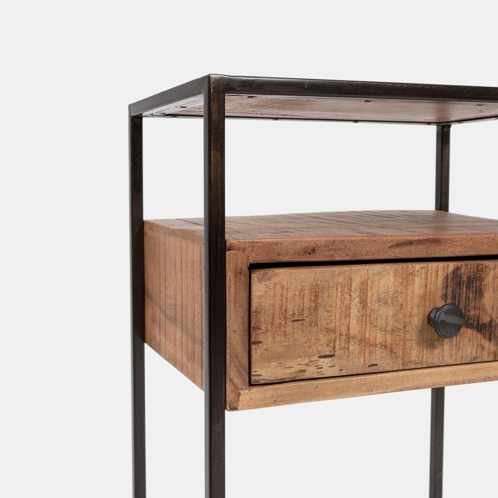 Comodino 44x30 cm in legno di acacia con cassetto - Freia Acacia