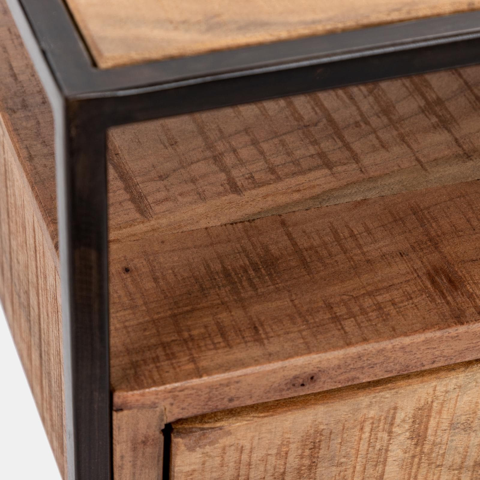 Comodino 44x30 cm in legno di acacia con cassetto - Freia Acacia