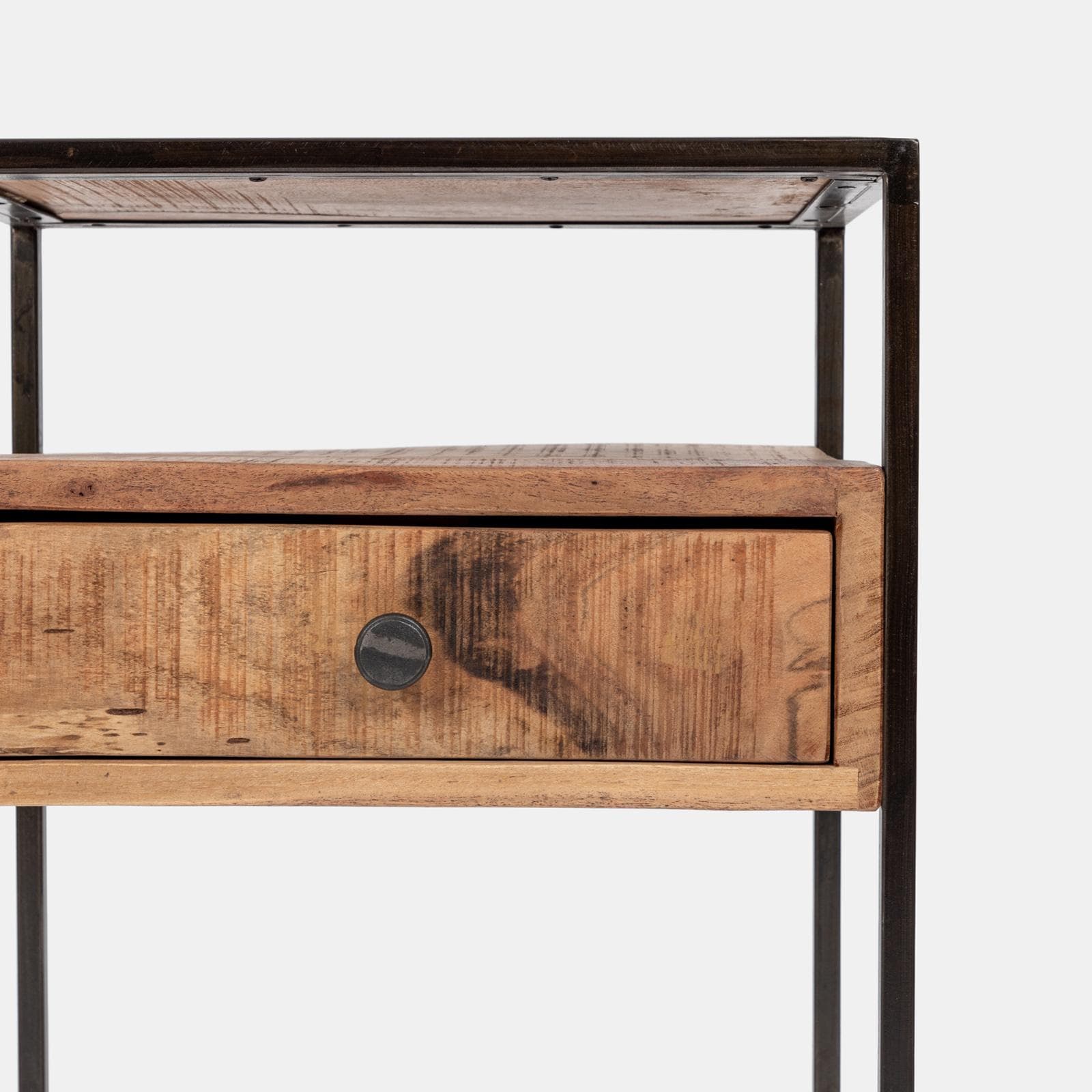 Comodino 44x30 cm in legno di acacia con cassetto - Freia Acacia