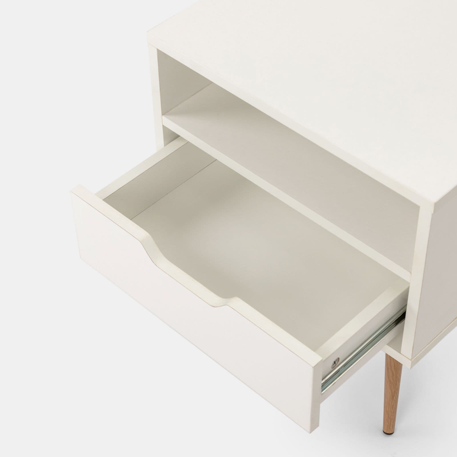 Comodino 45x40 cm in legno bianco lucido - Zylar