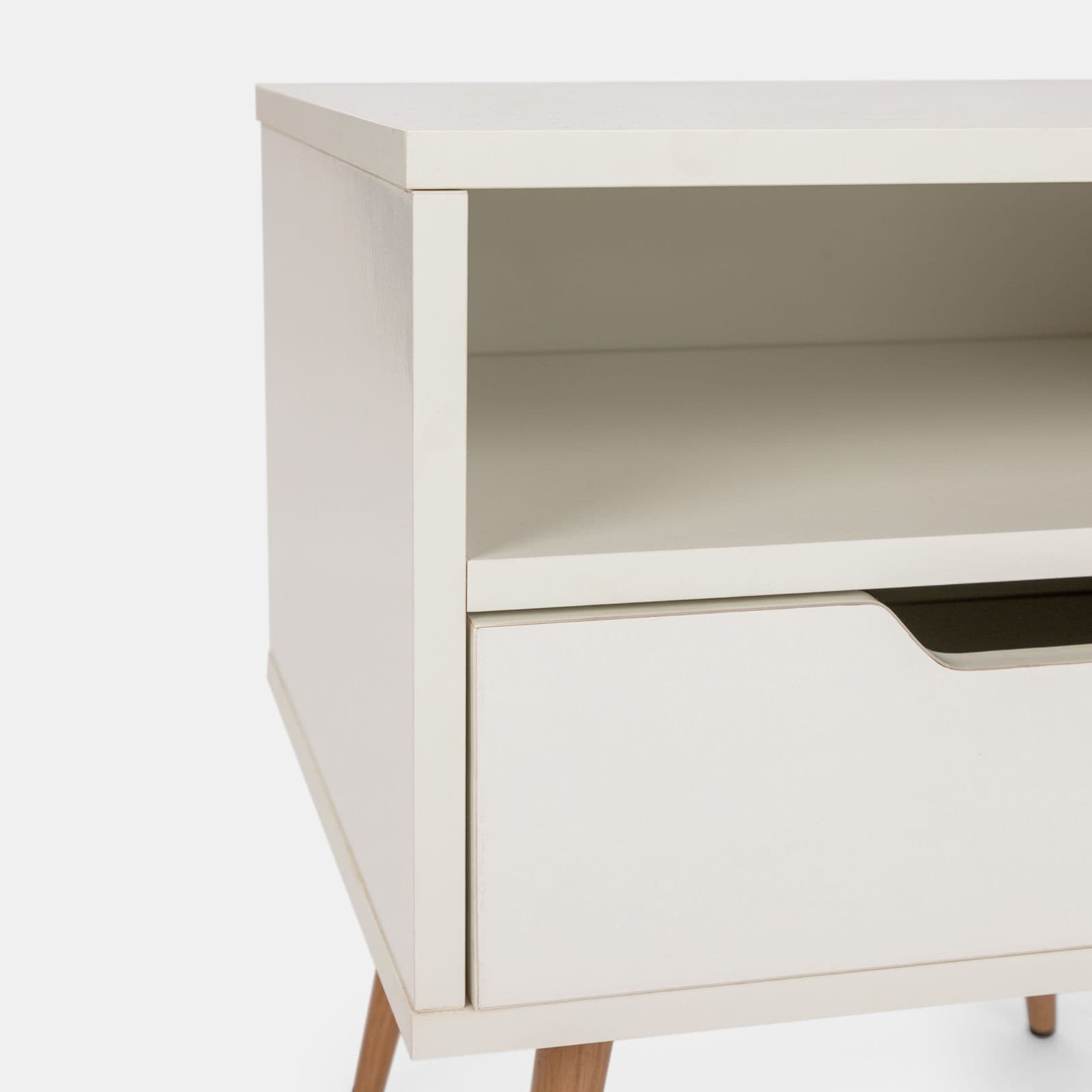 Comodino 45x40 cm in legno bianco lucido - Zylar