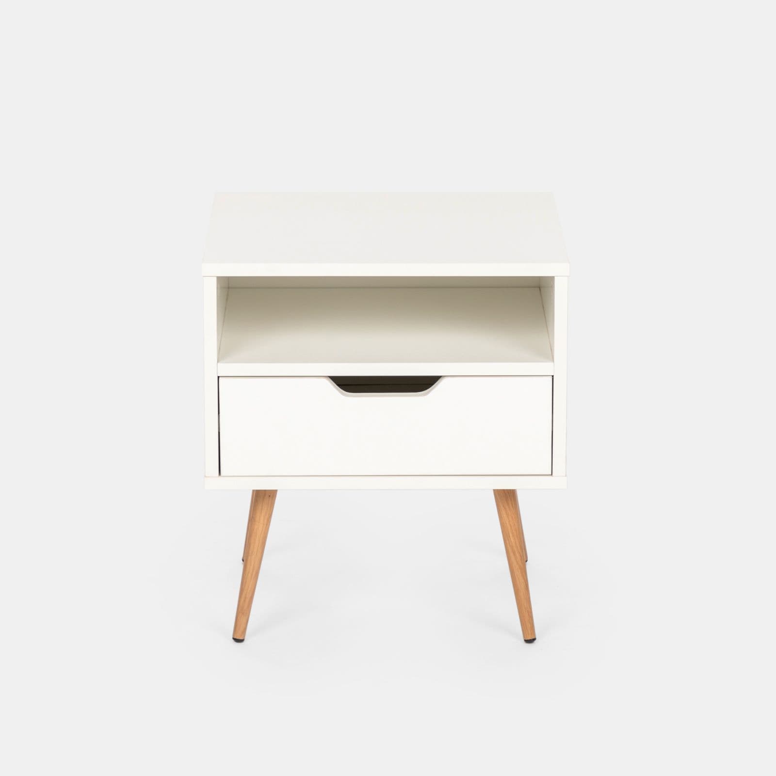 Comodino 45x40 cm in legno bianco lucido - Zylar