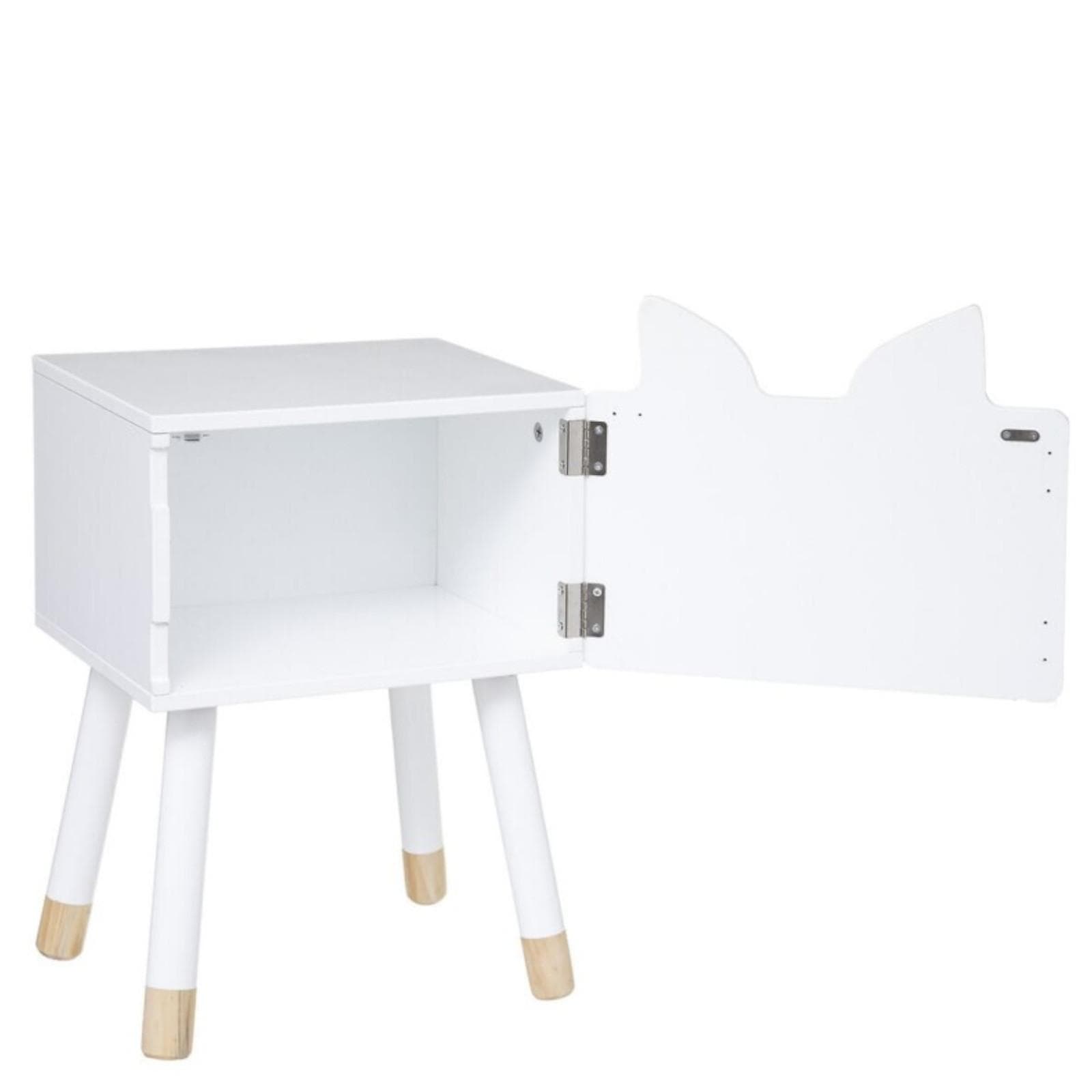 Comodino volpe per bambini 34x53h cm legno bianco - Leery