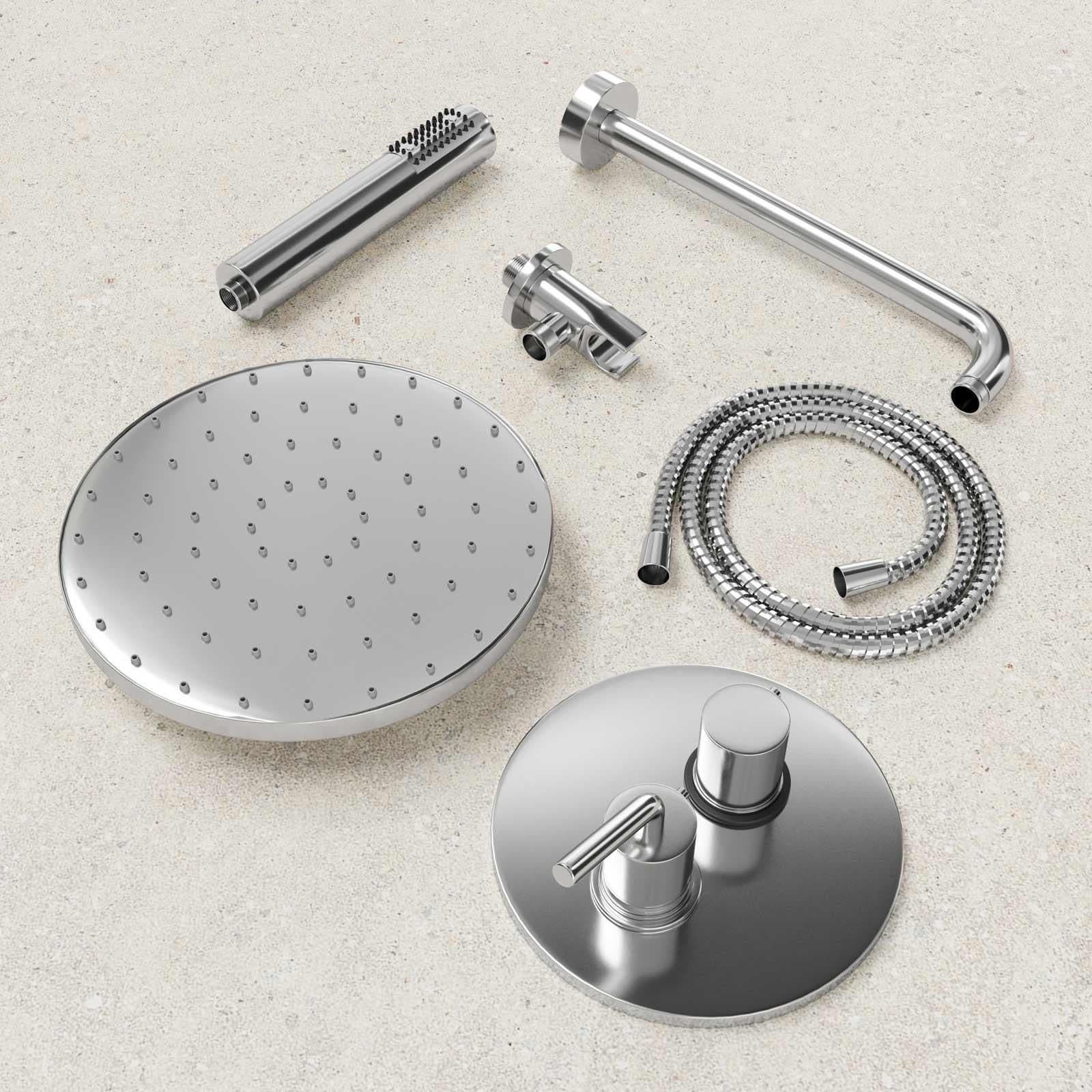Composizione doccia Jacuzzi - Rubinetteria Aquasoul con braccio soffione doccetta e miscelatore