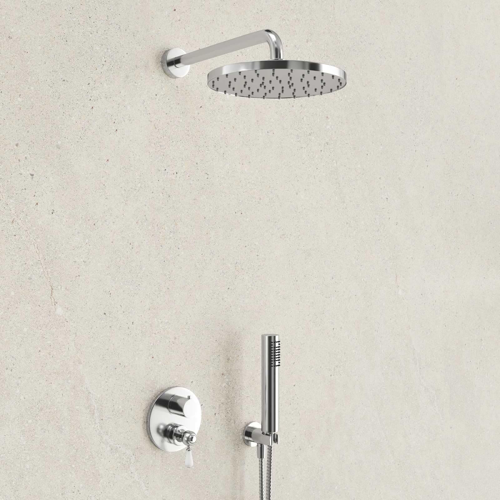 Composizione doccia Jacuzzi - Rubinetteria Brera con braccio soffione doccetta e miscelatore