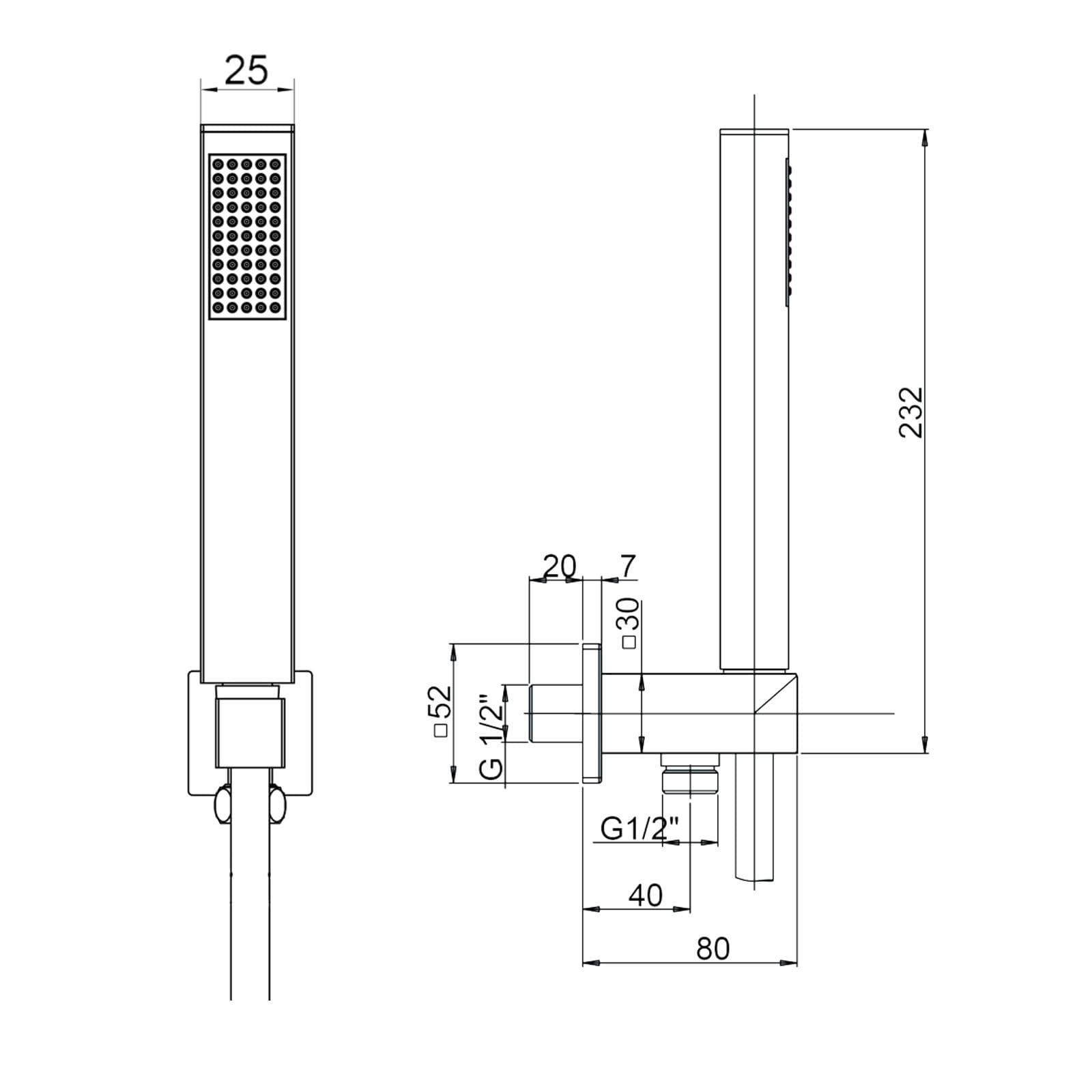 Composizione doccia Jacuzzi - Rubinetteria Glint con braccio soffione doccetta e miscelatore