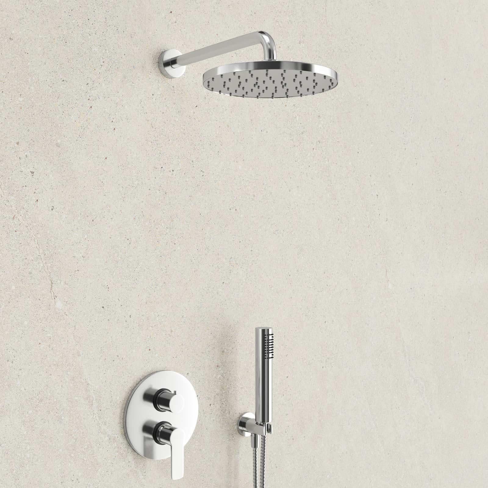 Composizione doccia Jacuzzi - Rubinetteria Opalia con braccio soffione doccetta e miscelatore