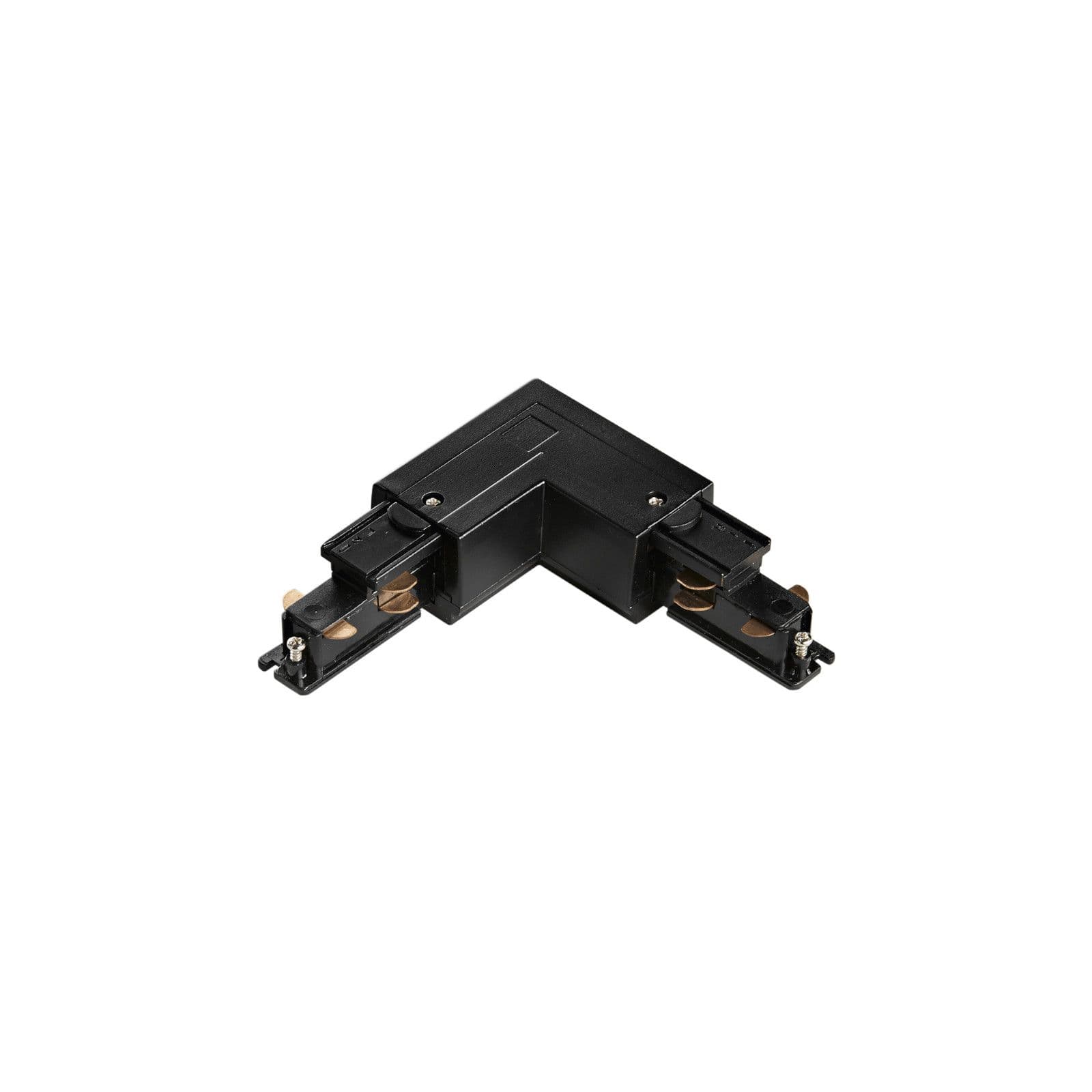 Connettore angolare destro per binario trifase in alluminio nero - Radius