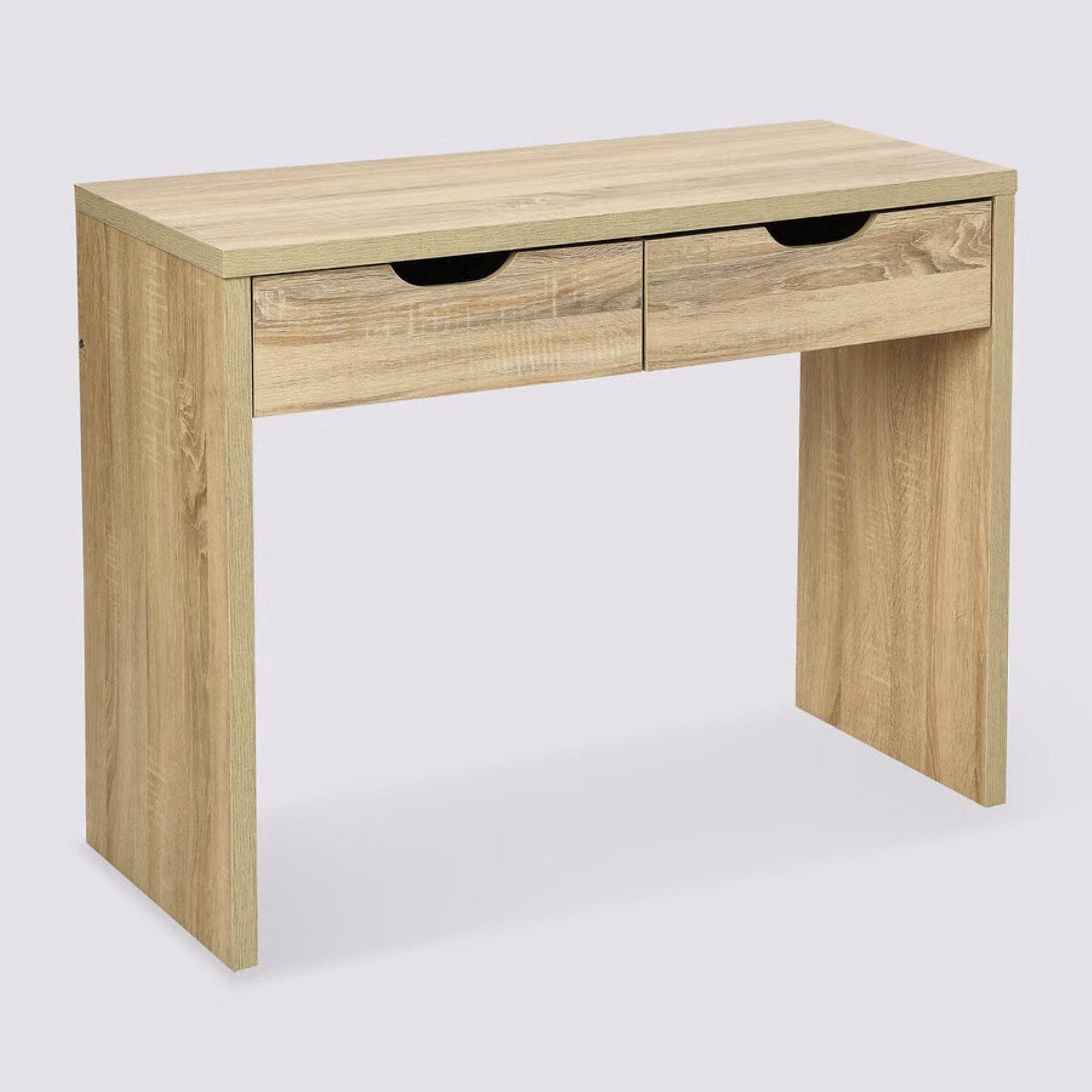 Consolle 100x40 cm in legno effetto rovere con 2 cassetti - Magneth