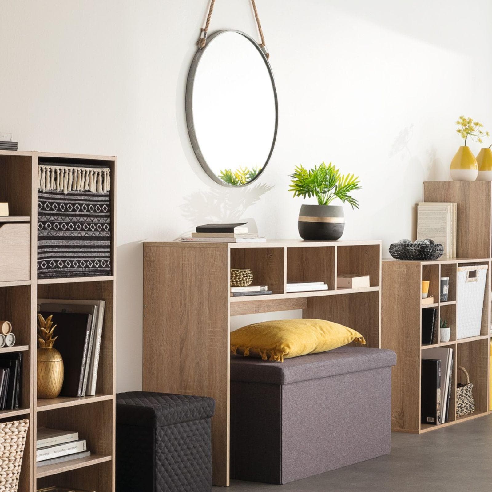Consolle 102x75h cm effetto rovere naturale - Unify