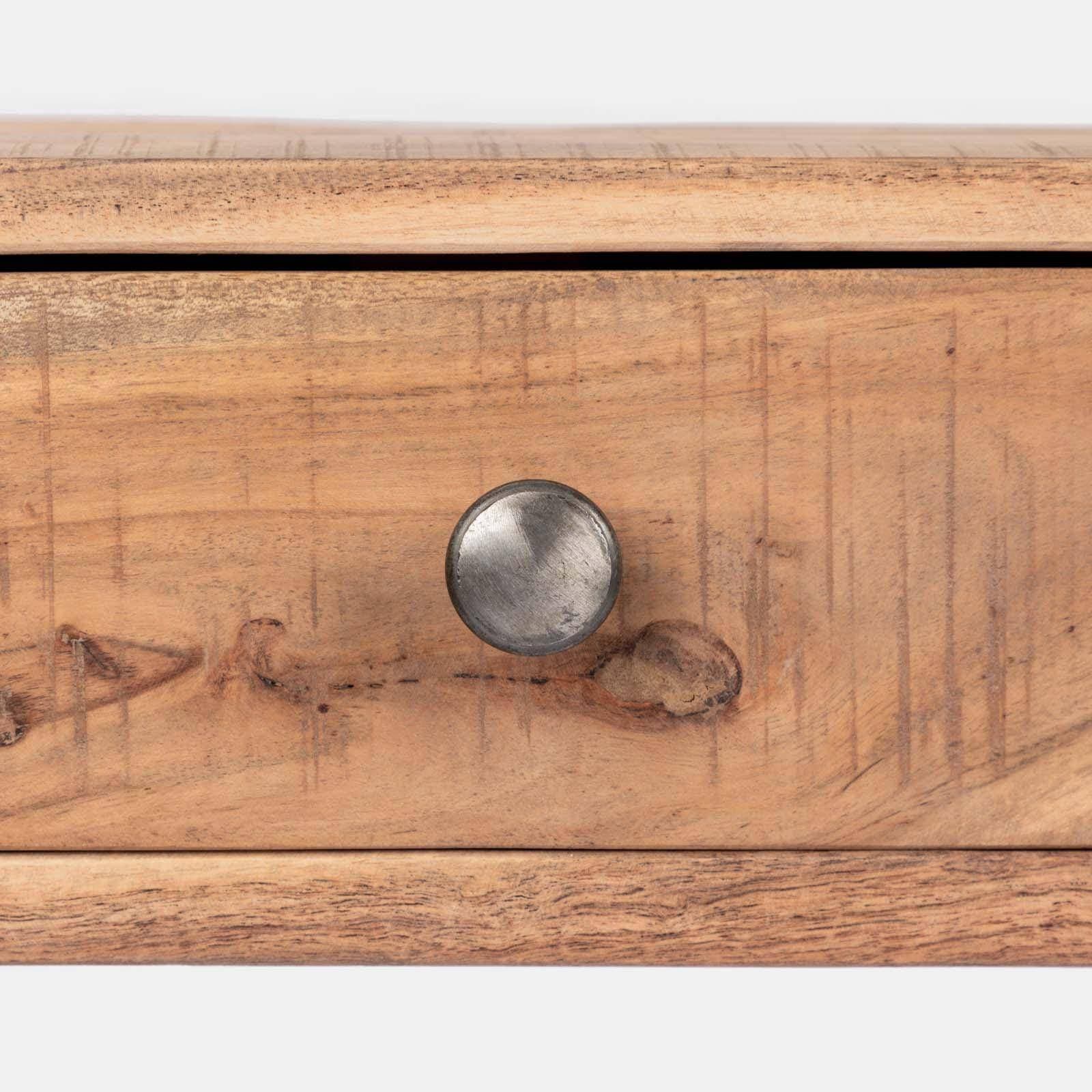 Consolle 118x75h cm in legno di acacia e metallo nero - Freia Acacia