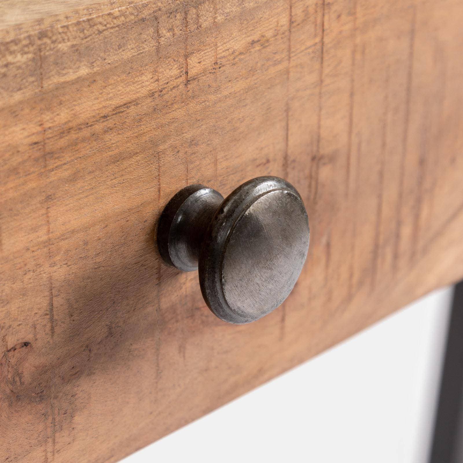 Consolle 118x75h cm in legno di acacia e metallo nero - Freia Acacia