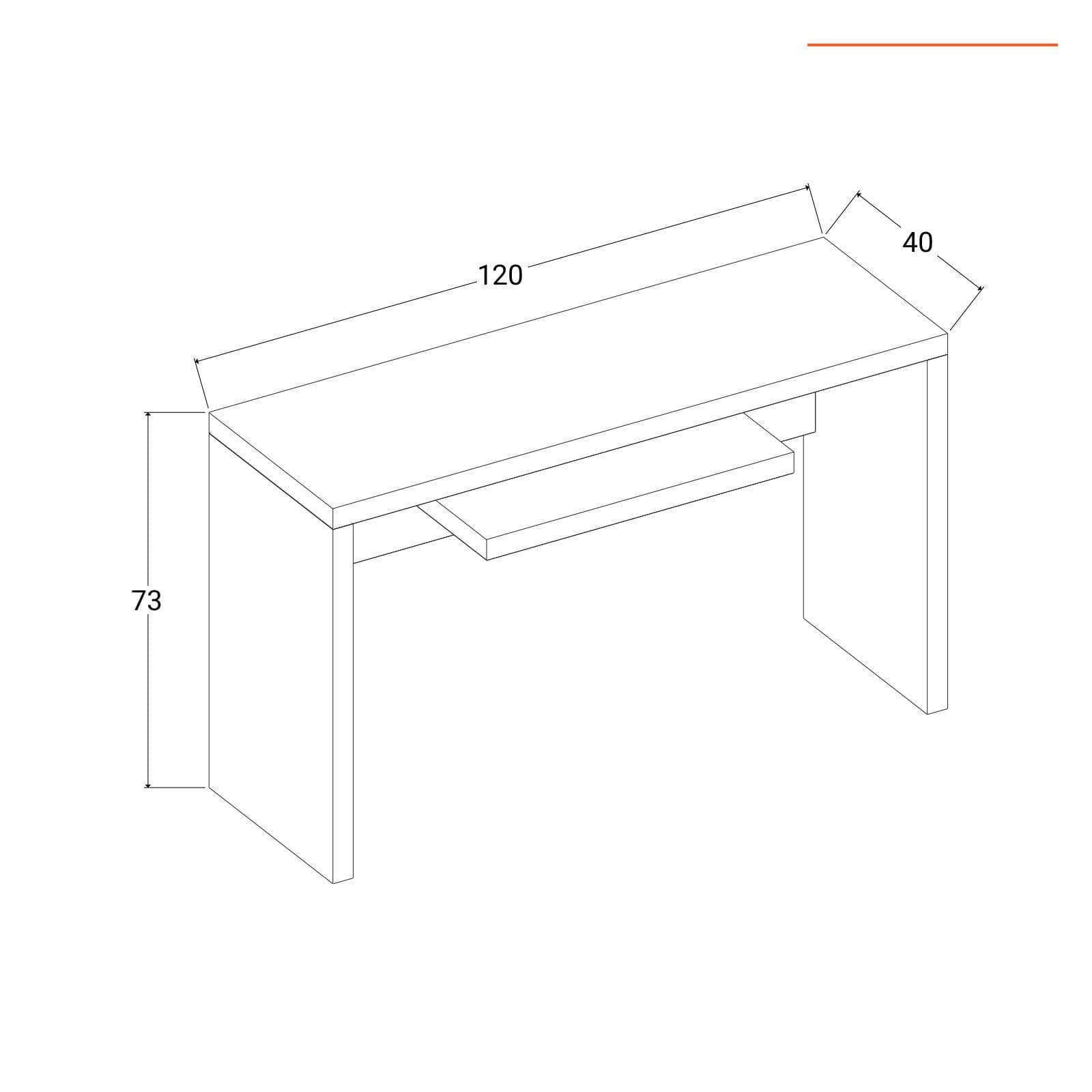 Consolle 120x40 cm in legno bianco e vetro temperato - City