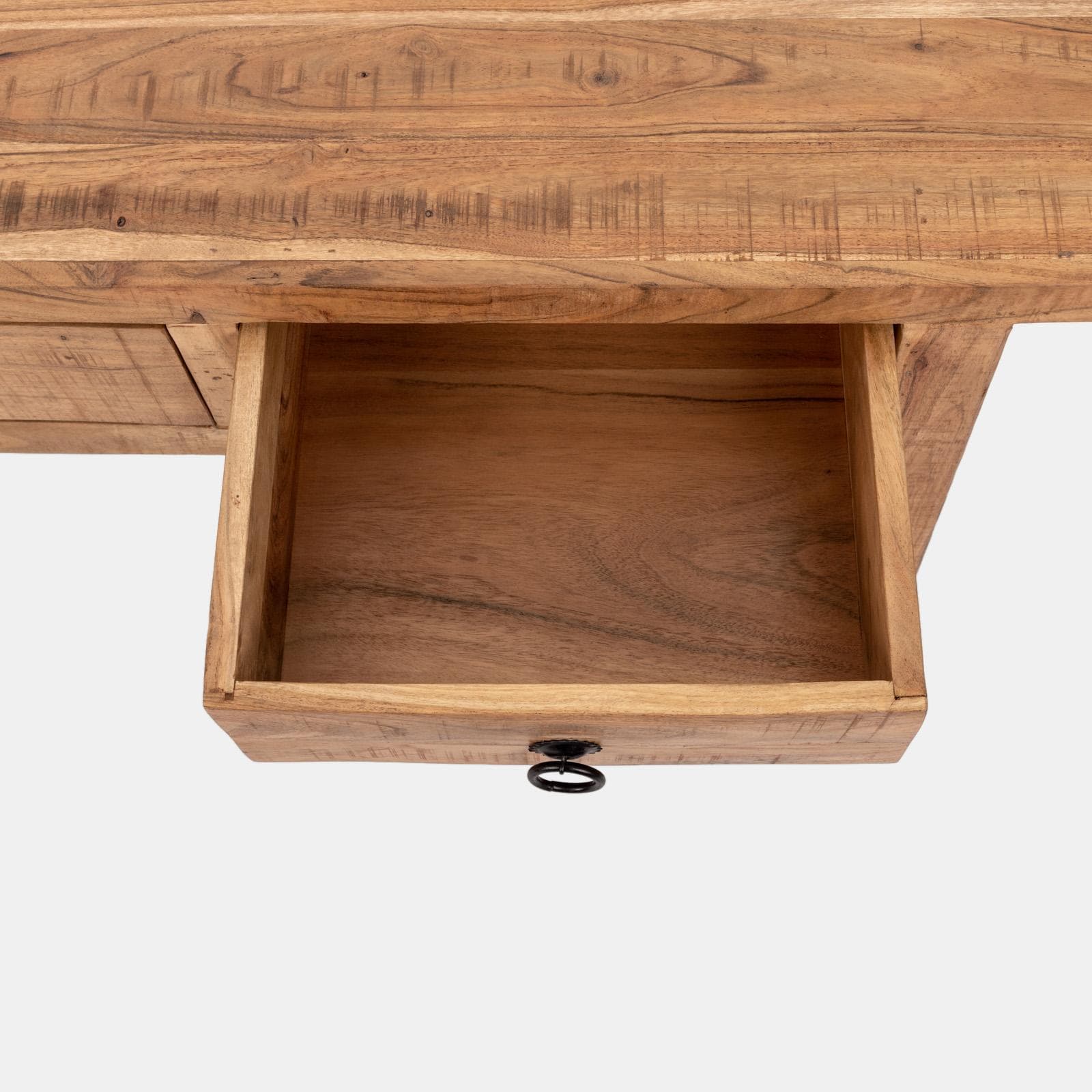 Consolle 120x40 cm in legno di acacia con due cassetti - Freia Acacia