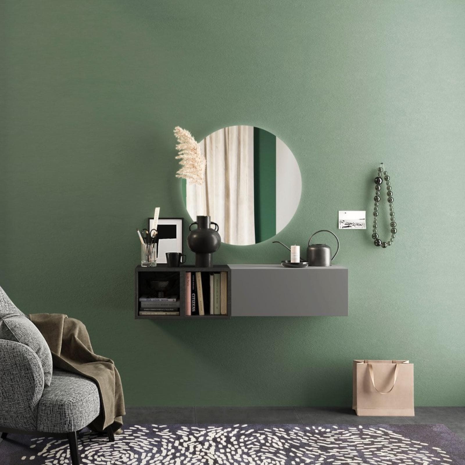 Consolle 124x29x28h cm ardesia e piombo - Clary
