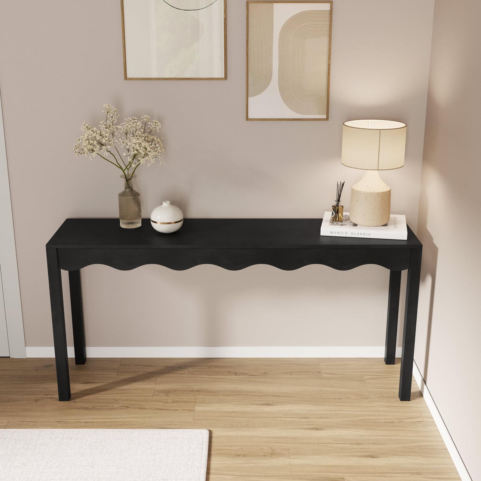 Consolle 160x40 cm in legno nero - Jasi