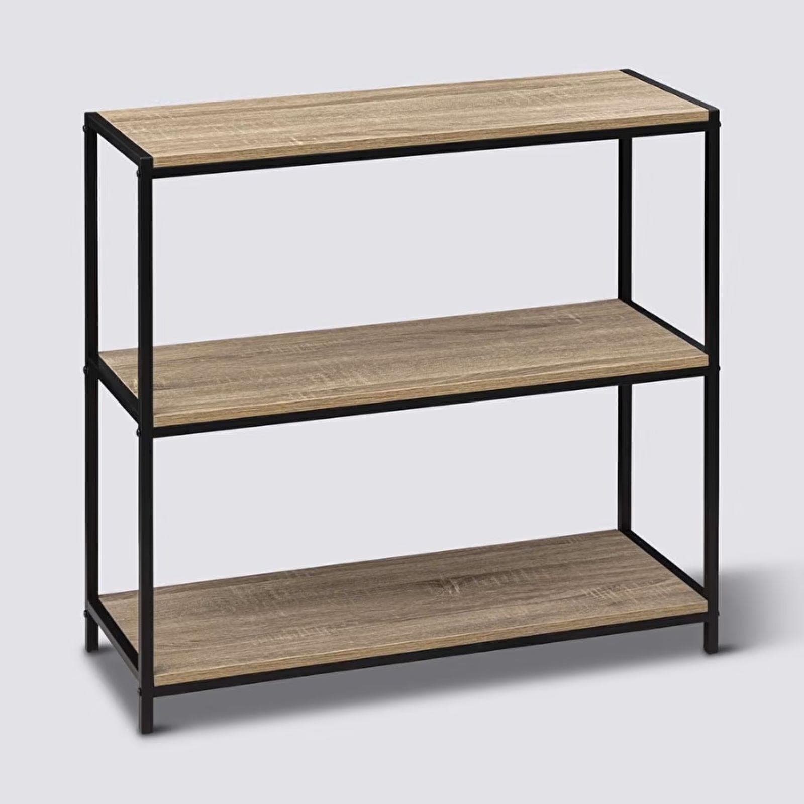 Consolle 80x80h cm effetto rovere e acciaio nero - Emyl