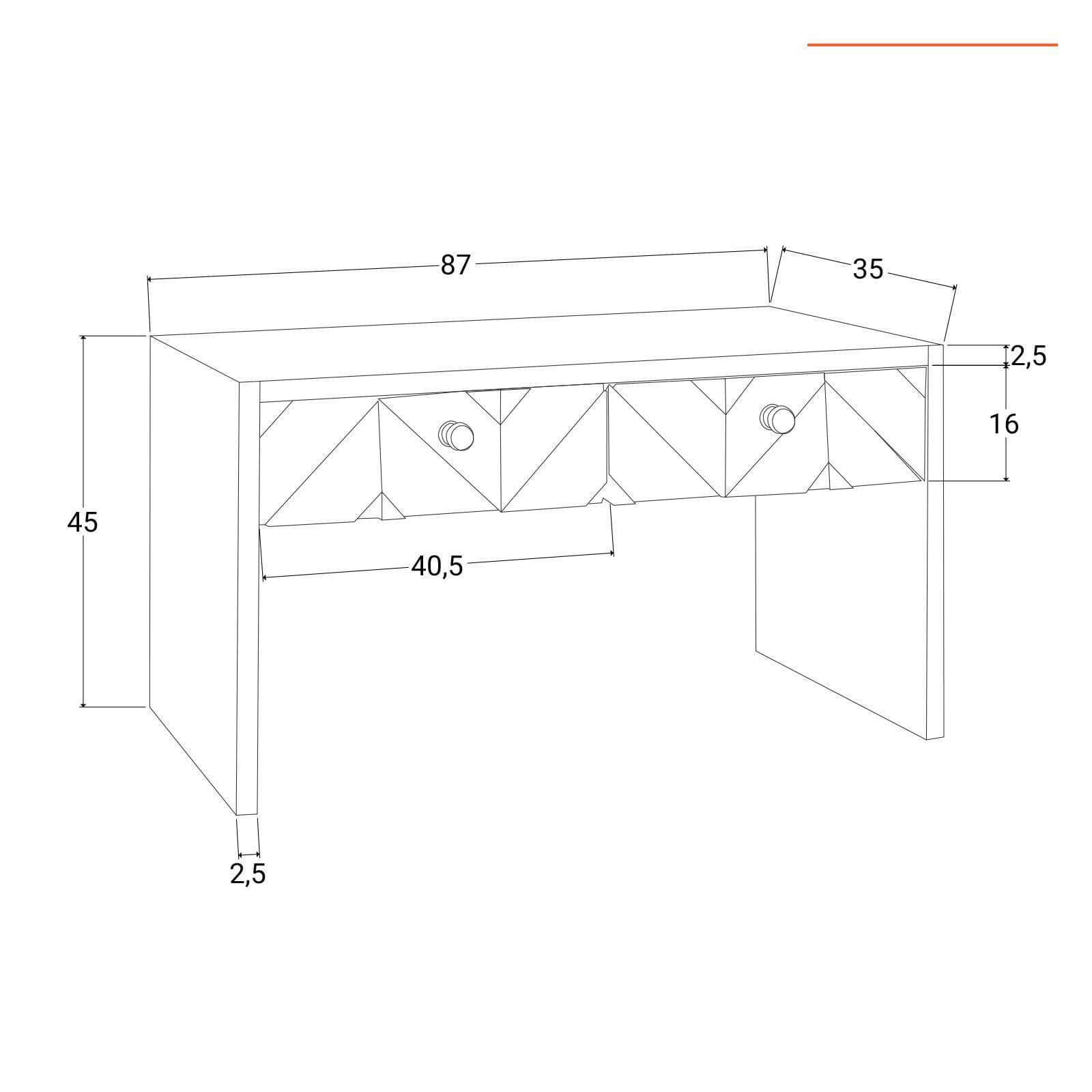 Consolle 87x35 cm in legno di acacia - Freia Acacia