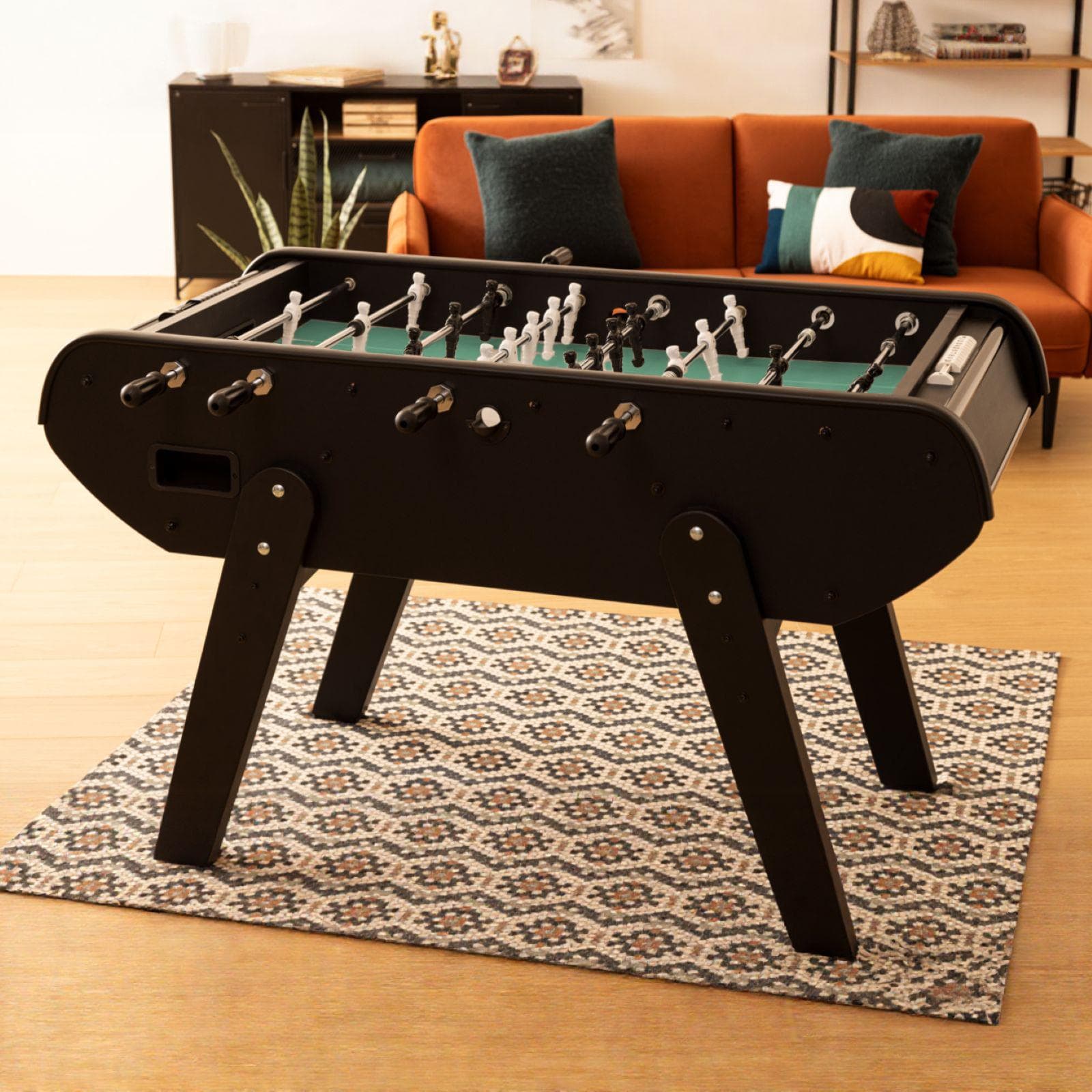 Consolle da gioco biliardino 148x94 cm in metallo e polipropilene nero