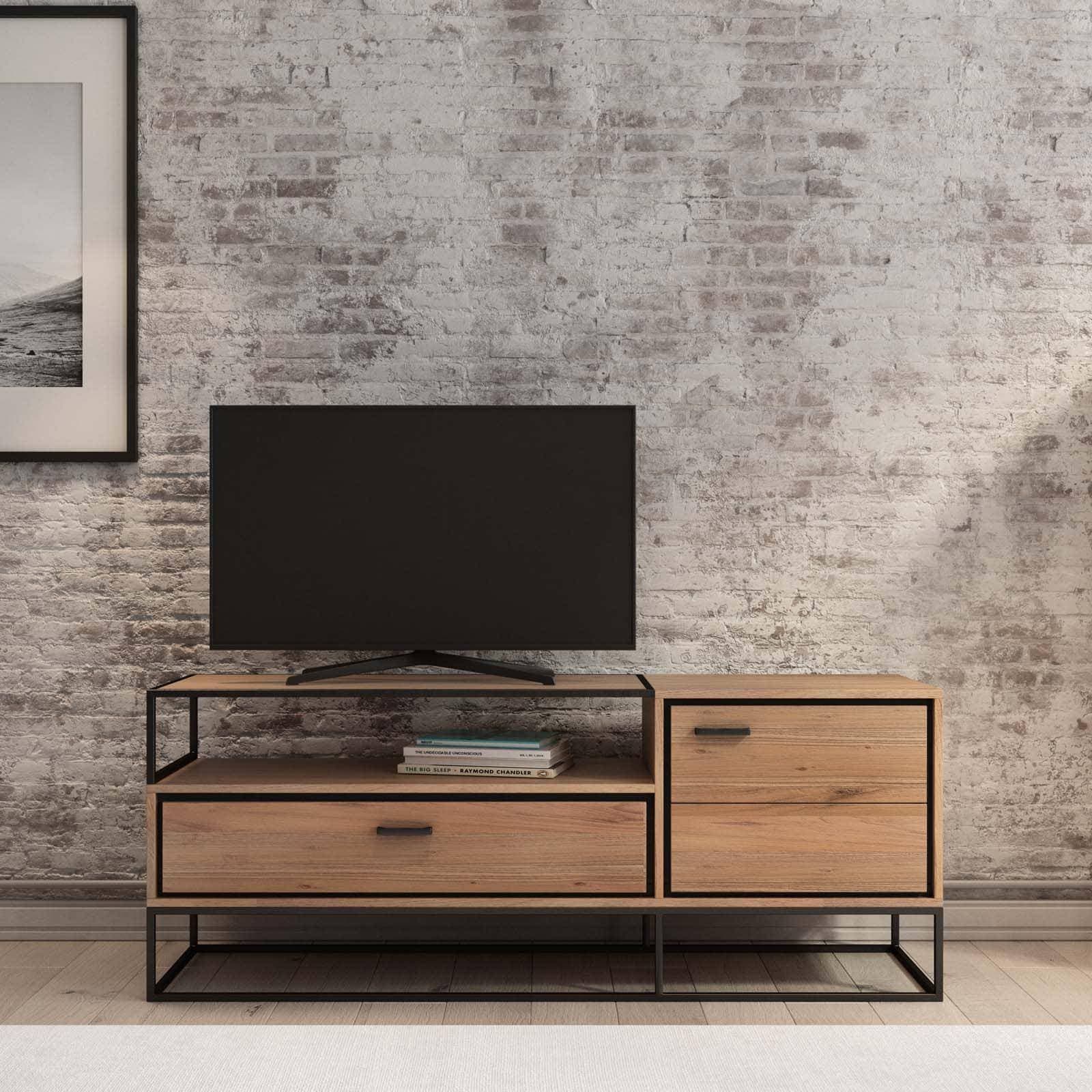 Mobile porta tv 160x40 cm in legno di acacia - Freia Acacia