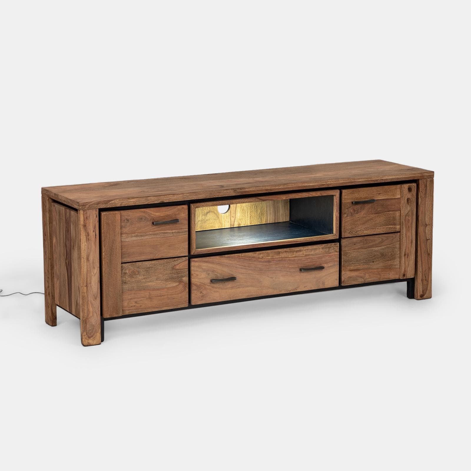 Mobile porta tv 175 cm in legno di acacia - Freia Acacia