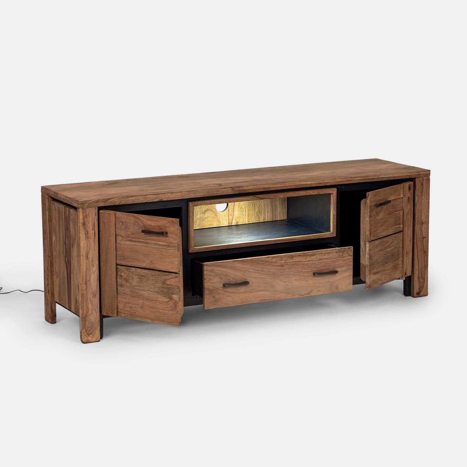 Mobile porta tv 175 cm in legno di acacia - Freia Acacia