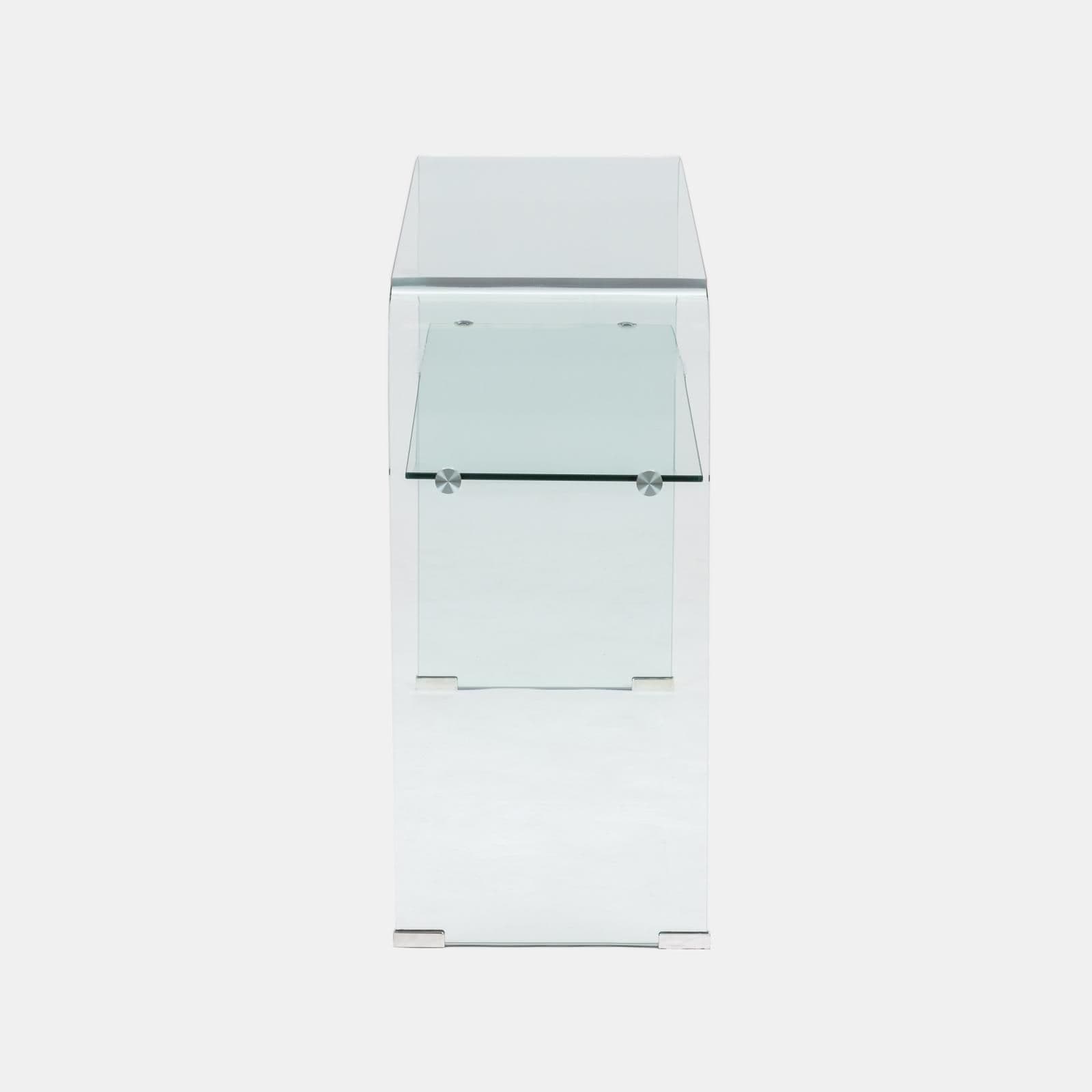 Consolle 110x35 cm in vetro con ripiano - City