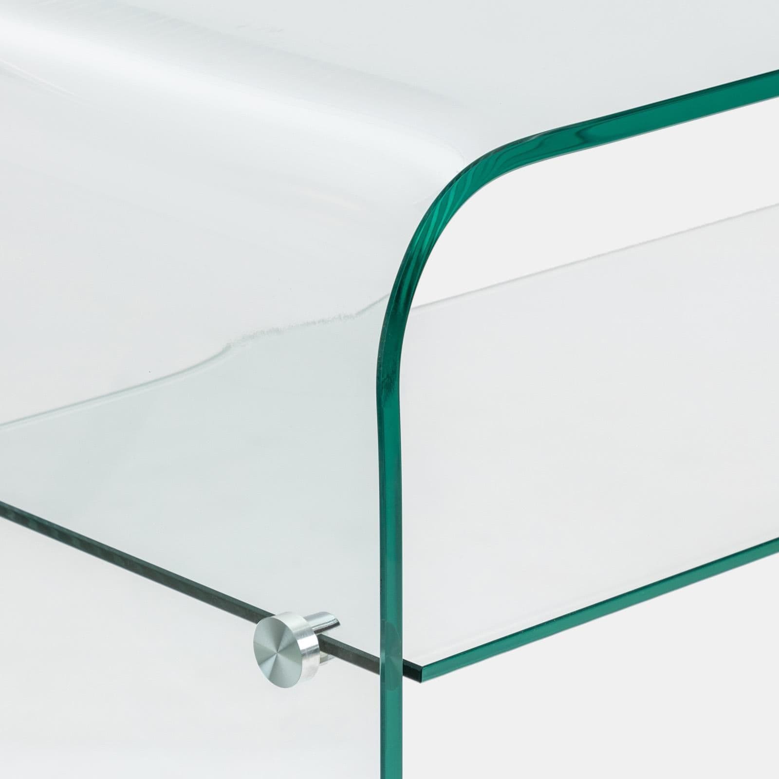 Consolle 110x35 cm in vetro con ripiano - City