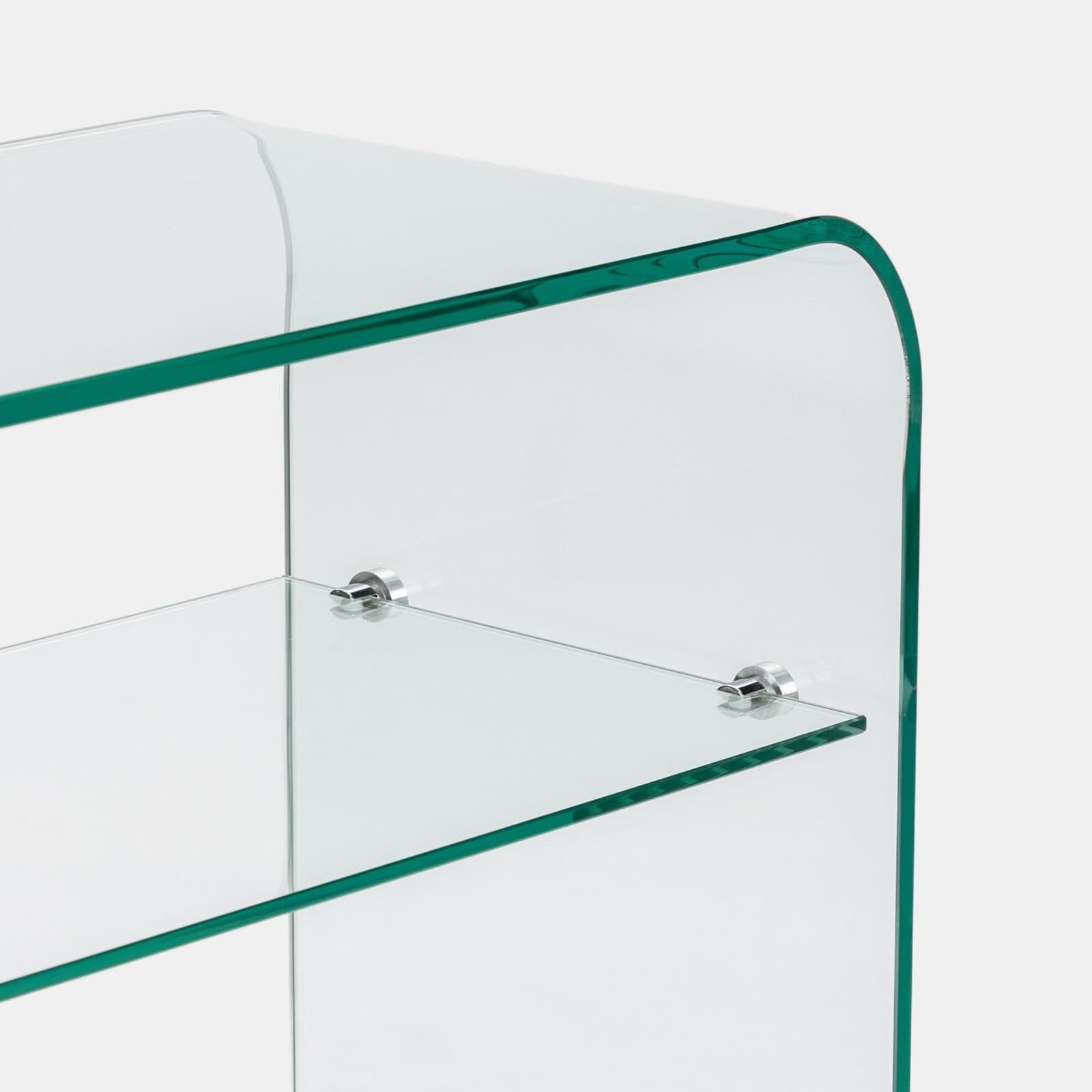 Consolle 110x35 cm in vetro con ripiano - City
