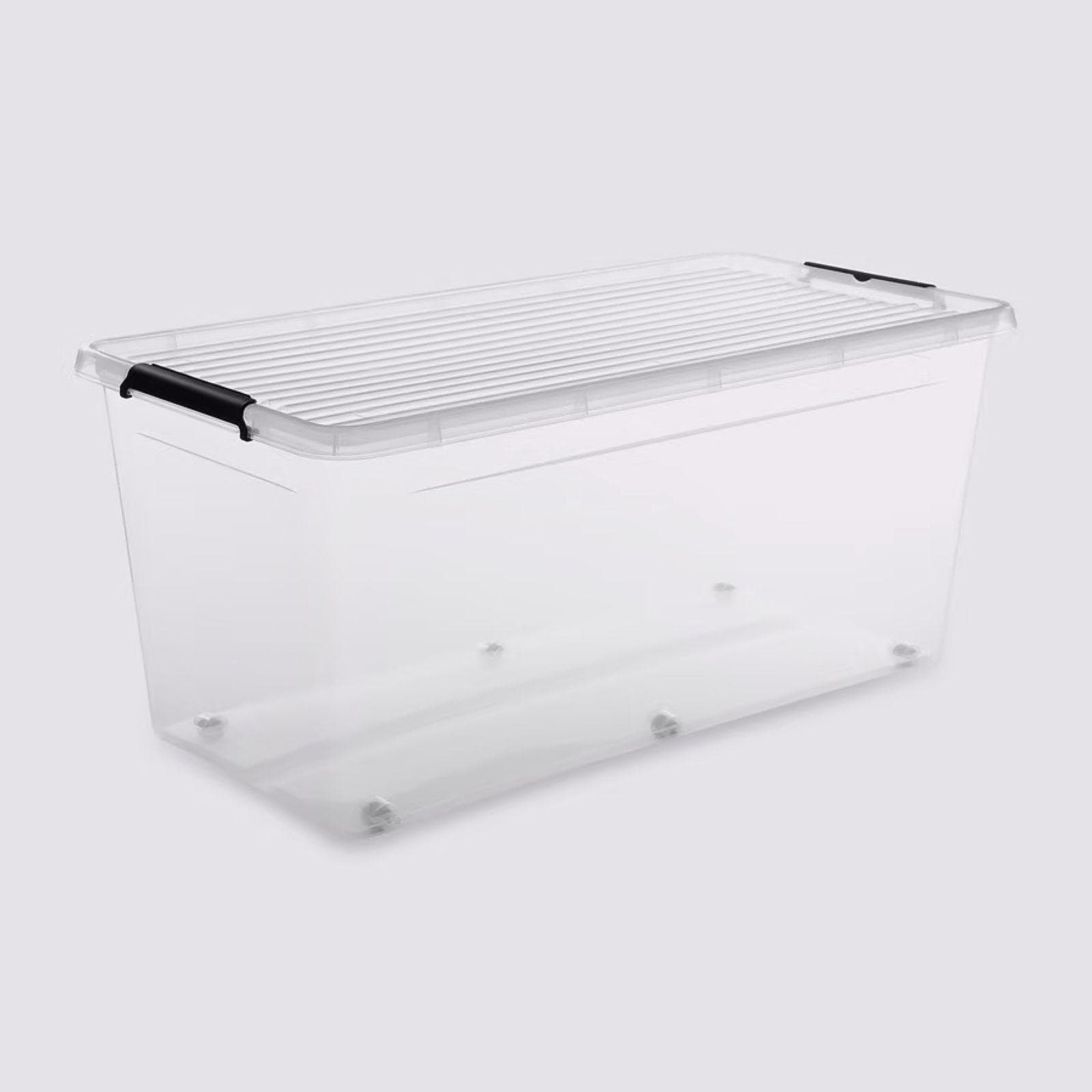 Contenitore 76x35h cm in polipropilene con ruote e chiusura a clip - Archivia