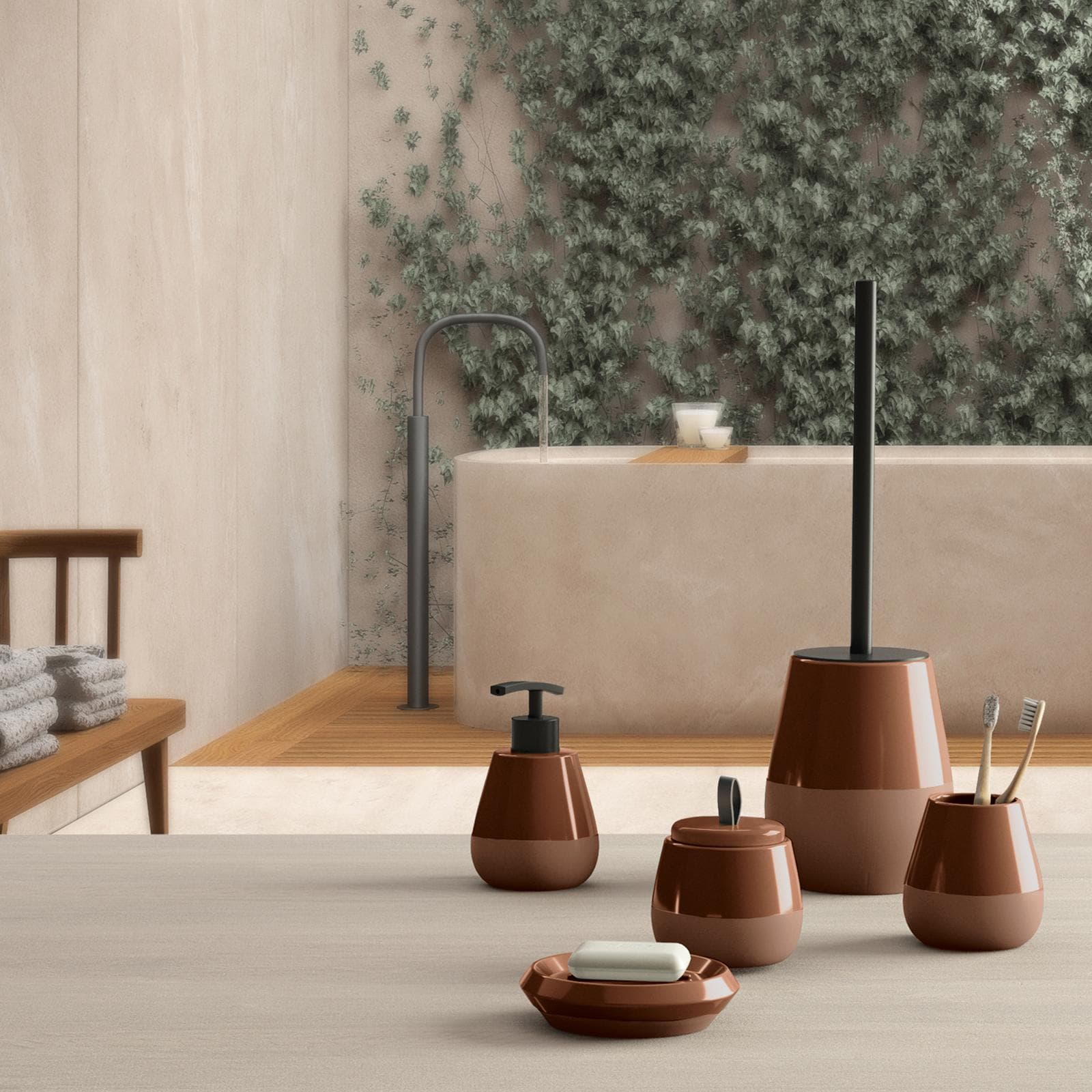 Contenitore da appoggio in ceramica terracotta - Wilma di Gedy