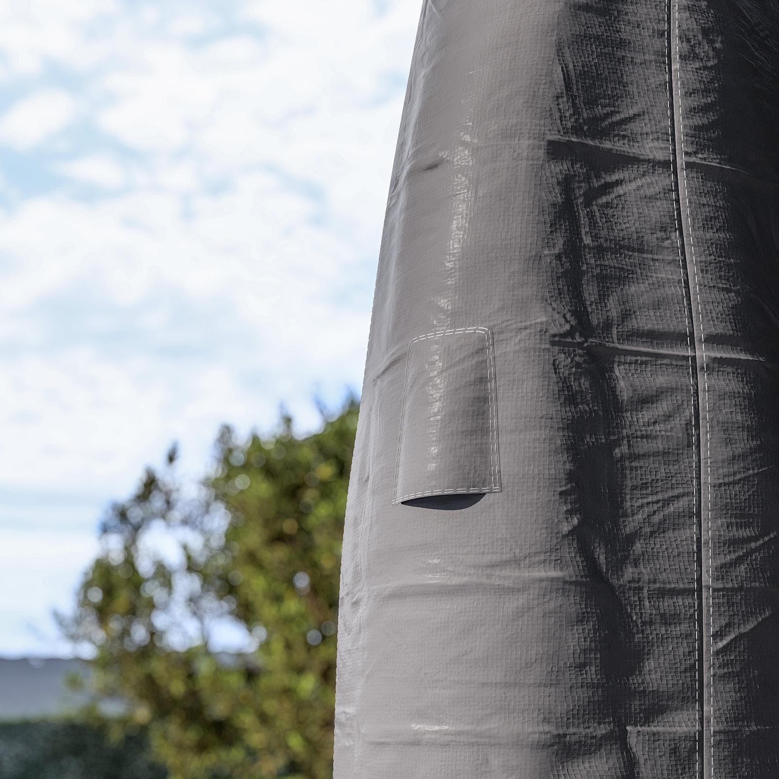 Copertura protettiva per ombrellone con palo laterale 257h cm in poliestere idrorepellente antracite - Wakanda