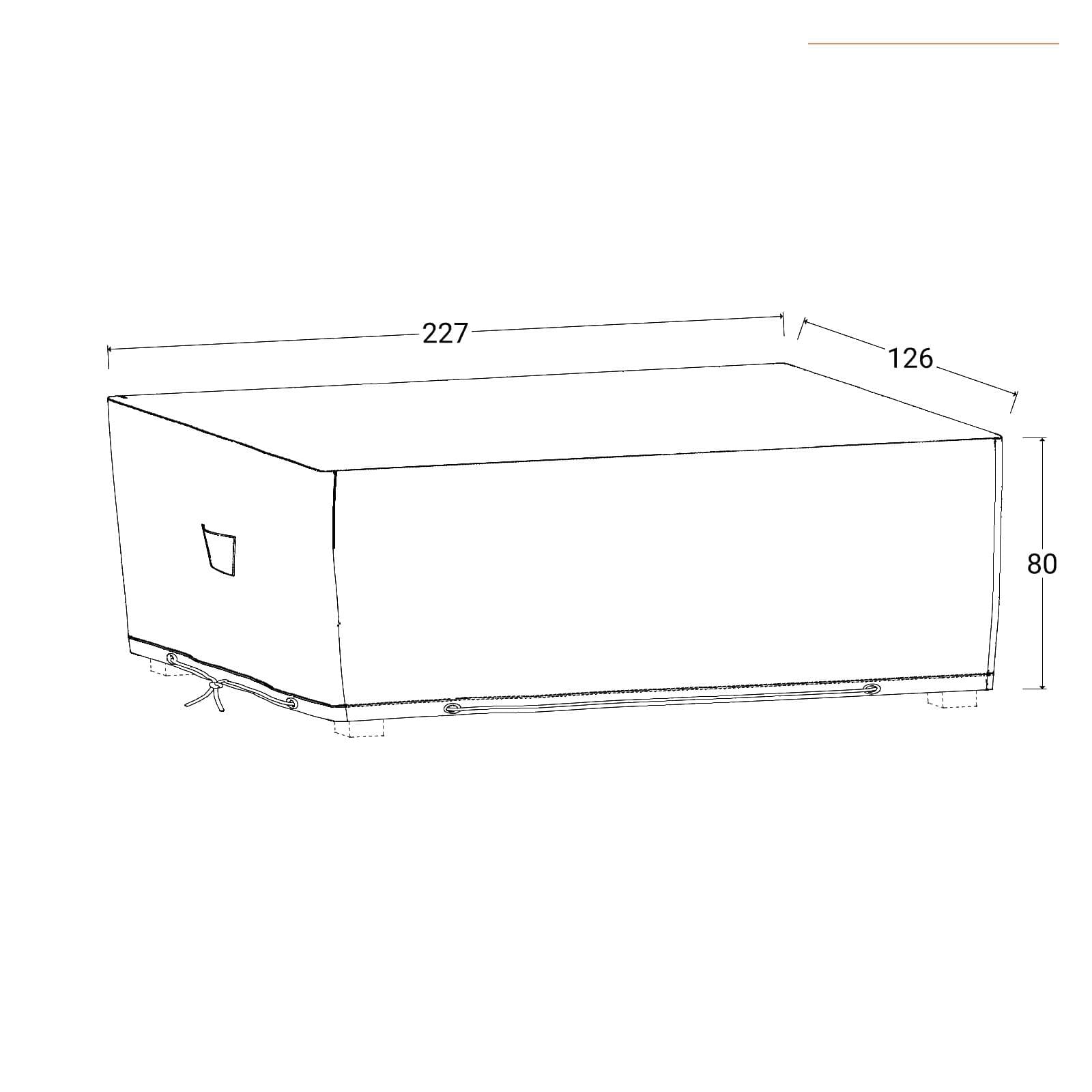 Copertura protettiva per tavolo 227x126 cm in poliestere idrorepellente antracite - Wakanda